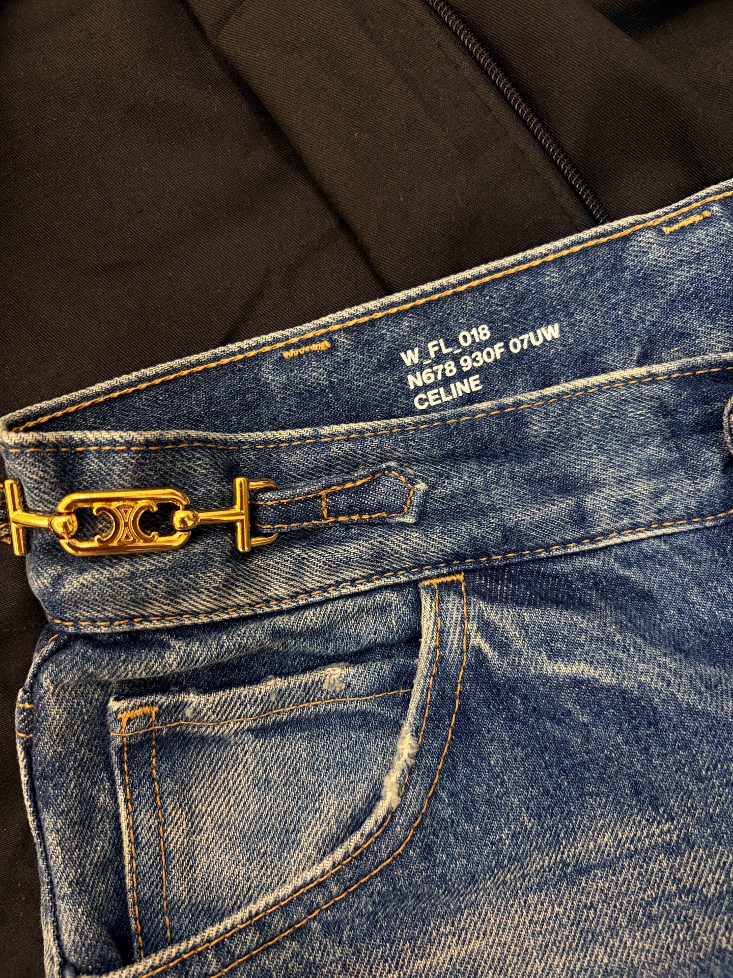 Celine Dylan Blue Micro-Flare Jeans — detail