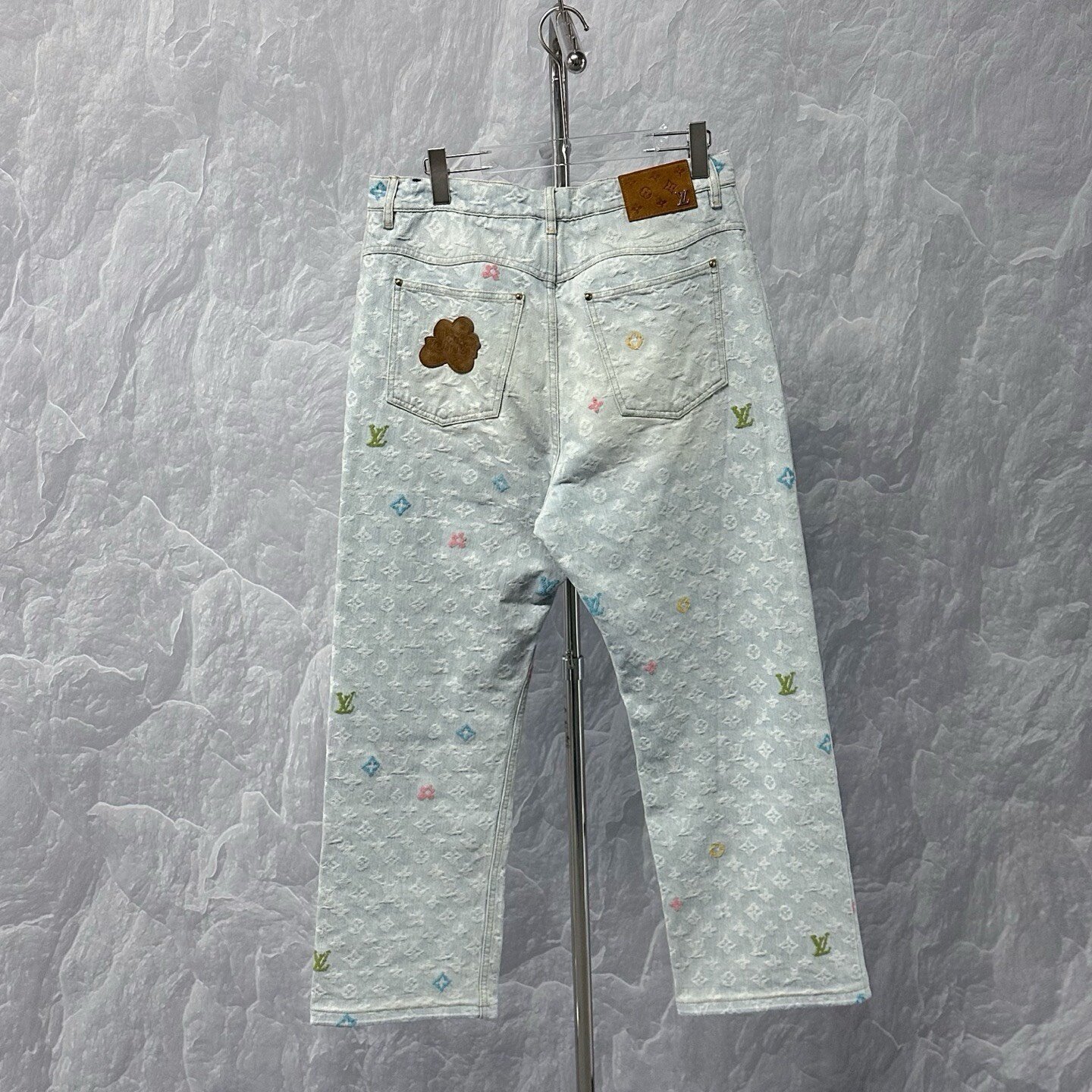 Louis Vuitton FW24 Tyler All-Over Logo Denim Pants — back