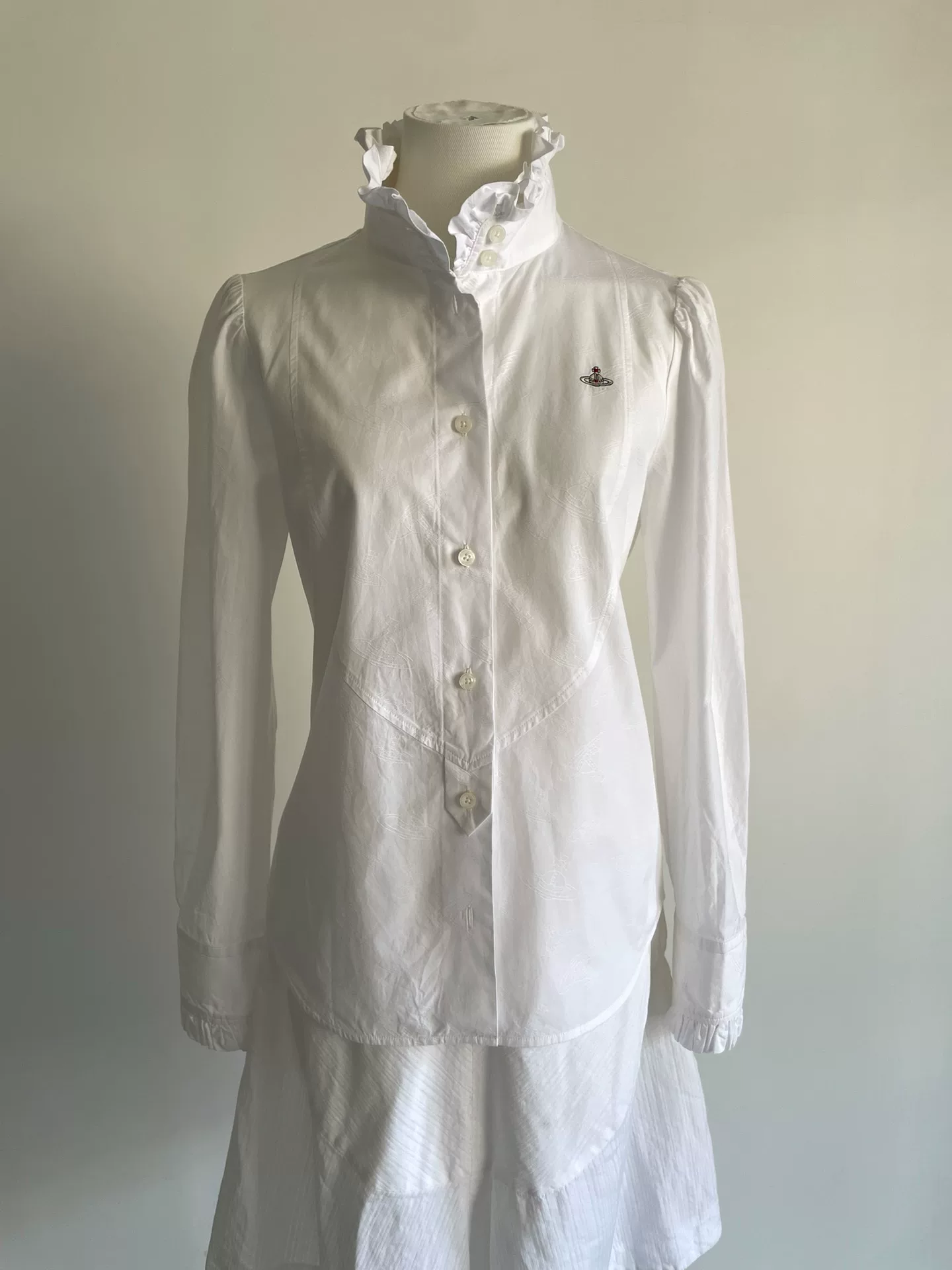 Vivienne Westwood Ruffled Collar Embroidered Shirt — detail
