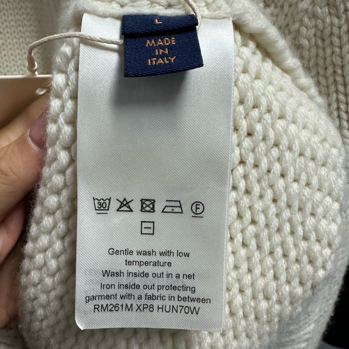 Louis Vuitton SS26 Zip Intarsia Sweater — label