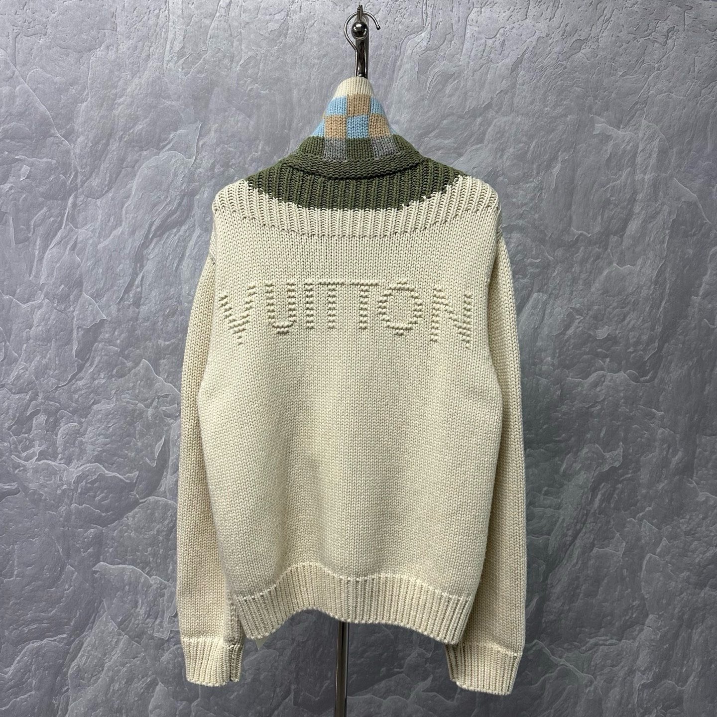 Louis Vuitton SS26 Zip Intarsia Sweater — back