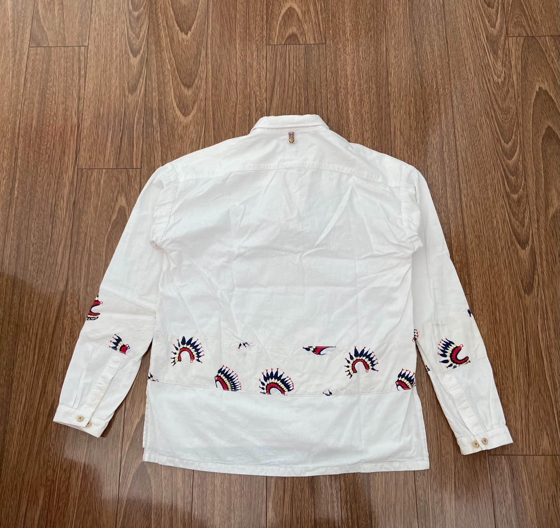VISVIM KERCHIEF BORDER TUNIC SHIRT — front