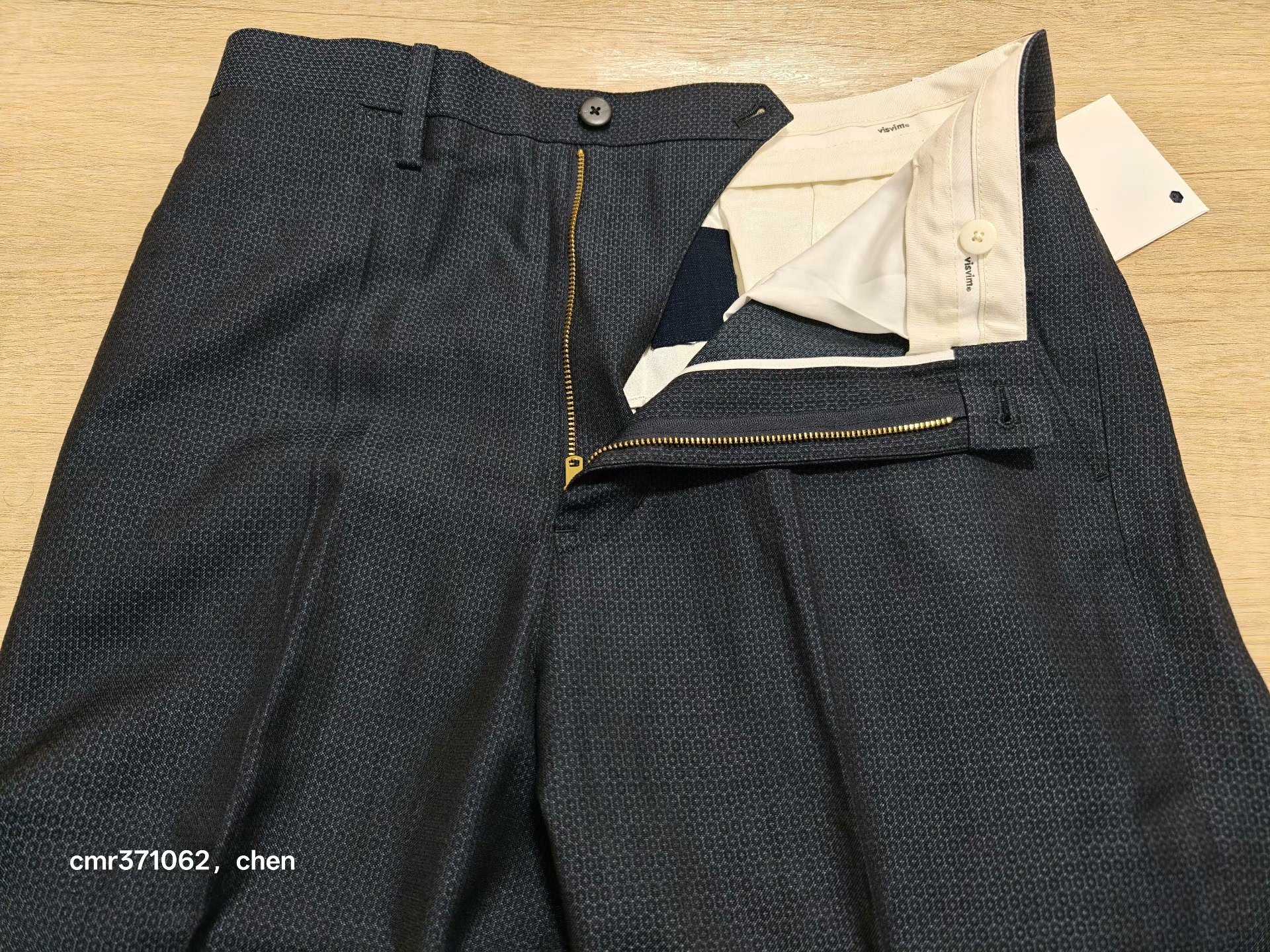 VISVIM 26 ICT BROADER SLACKS — label