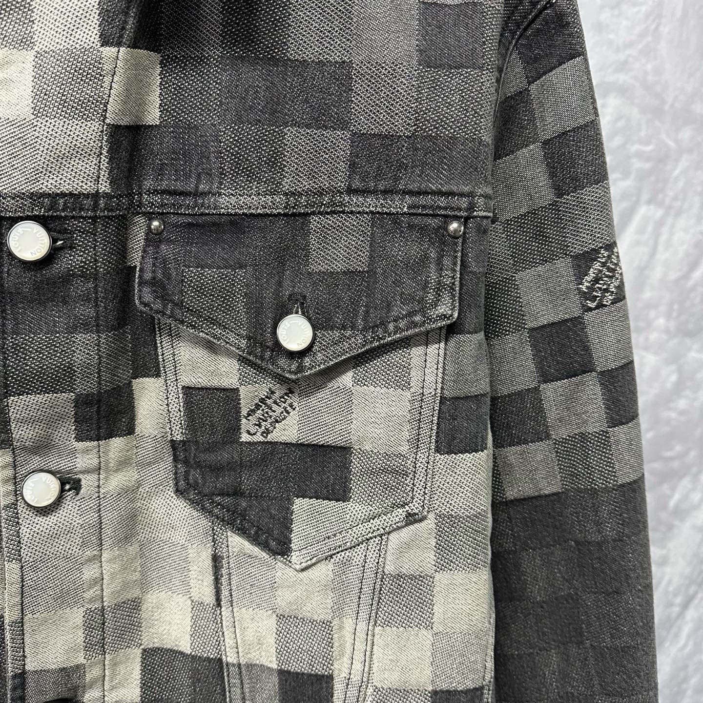 Louis Vuitton SS25 Checkerboard Denim Jacket — detail