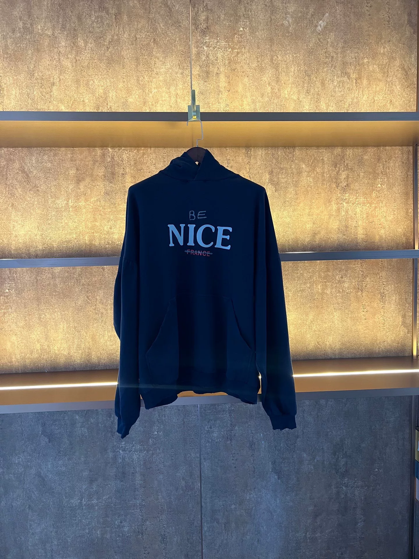 Balenciaga BE NICE FRANCE Dark Blue Hoodie