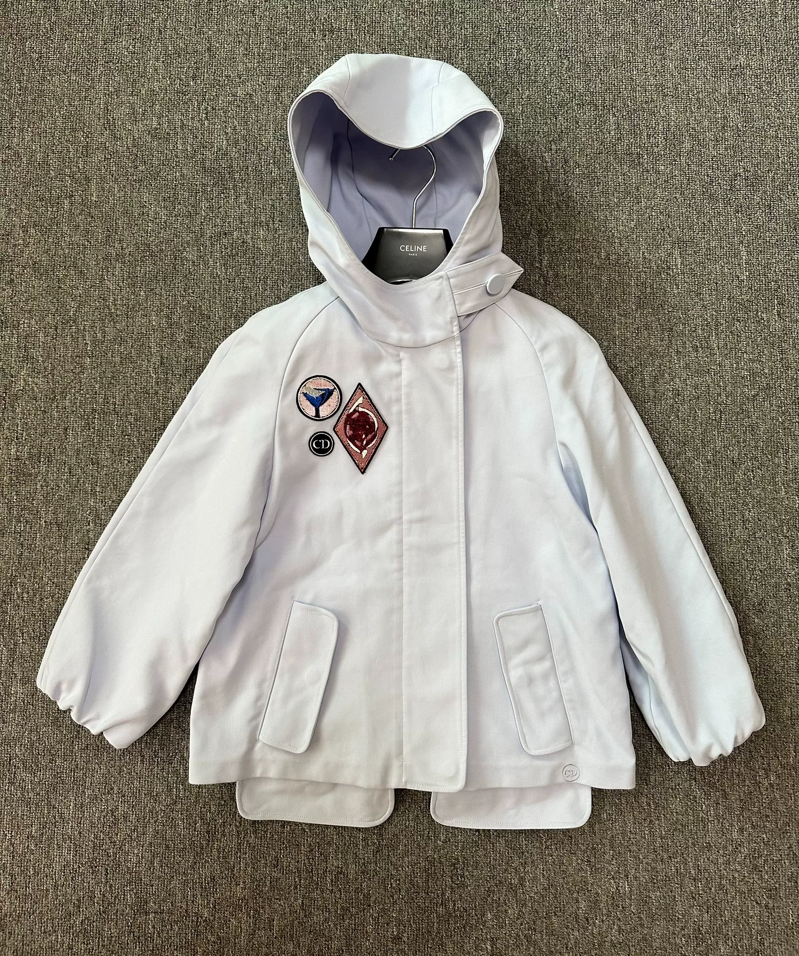 Dior White Hooded Jacket with Patches