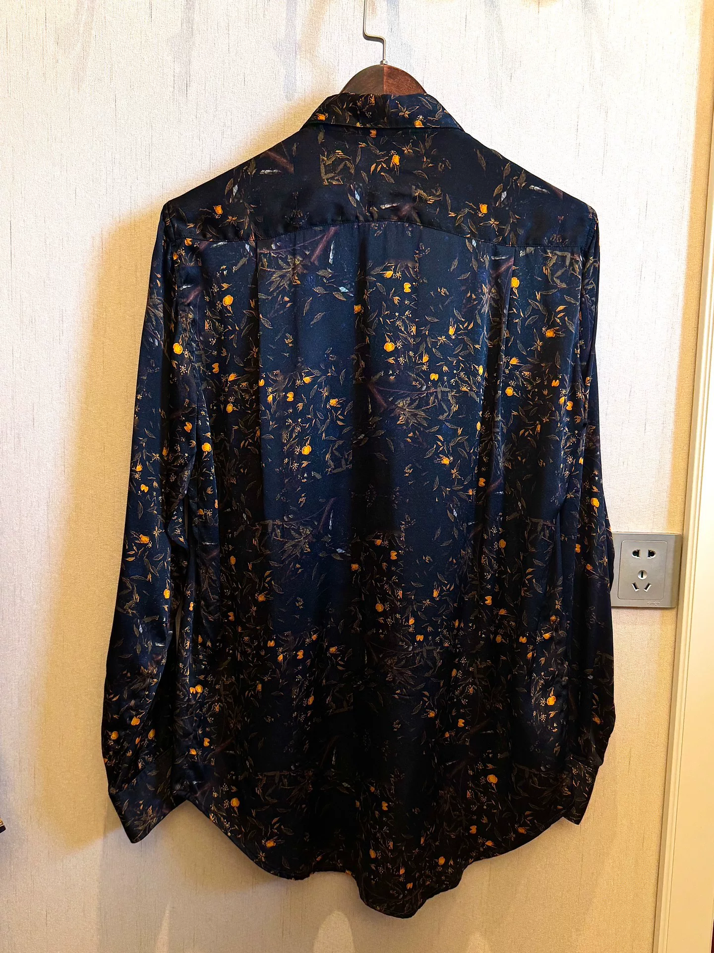 Geoffrey B Small Silk Orange Print Shirt — front