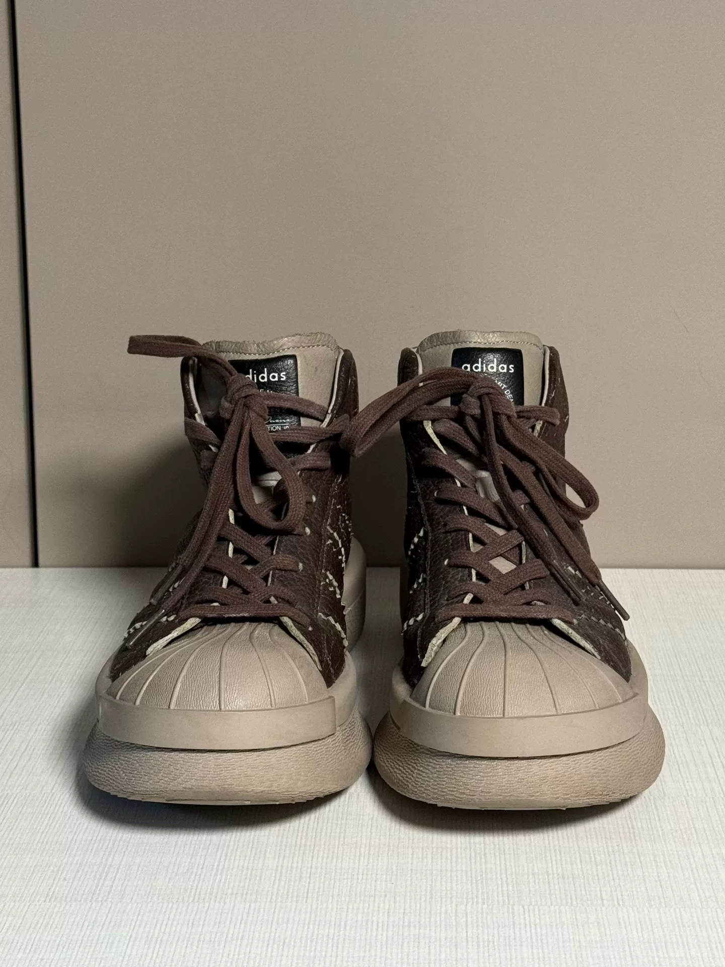 Rick Owens Adidas Shell Toe Platform Shoes — front