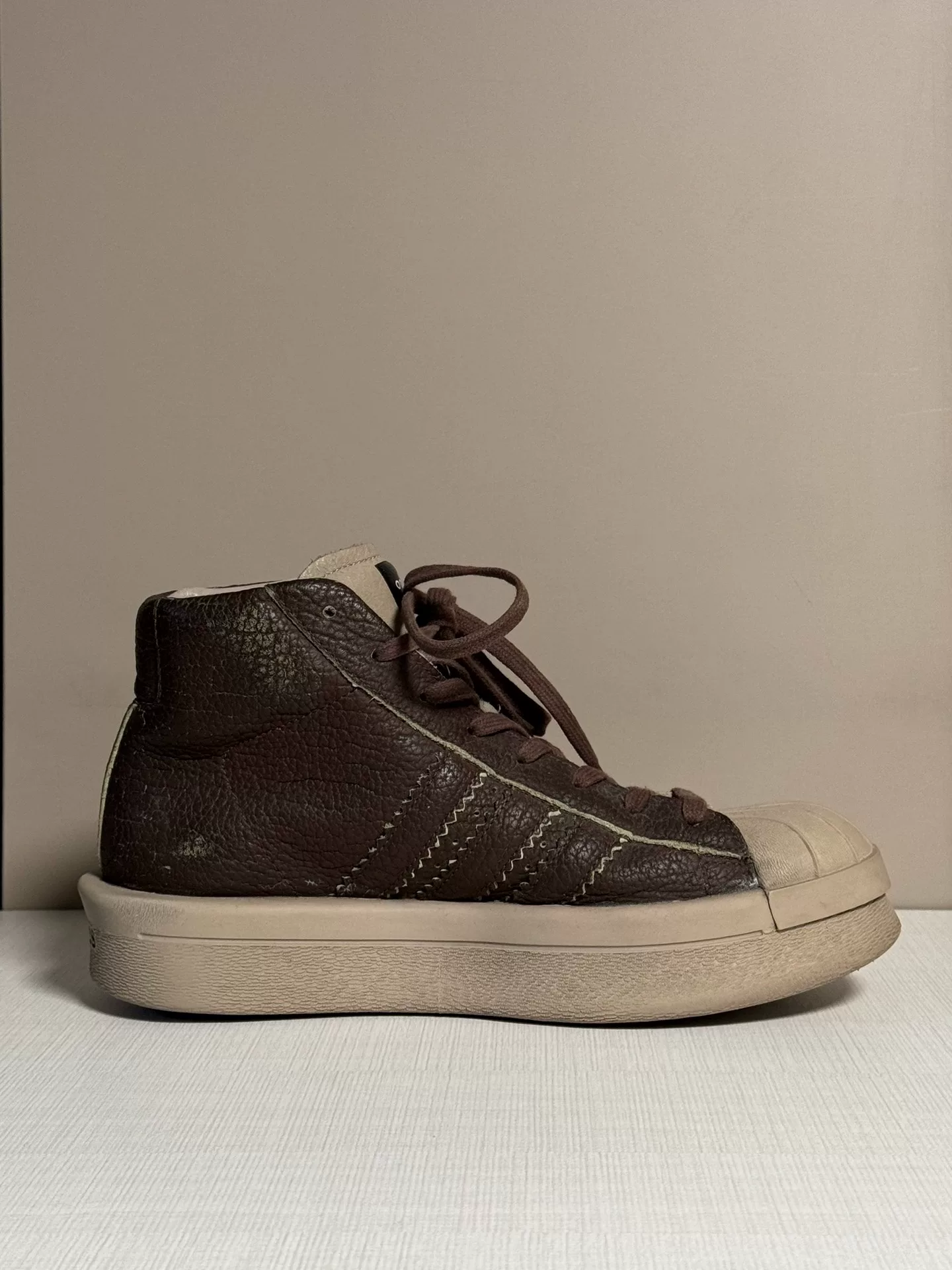 Rick Owens Adidas Shell Toe Platform Shoes — detail