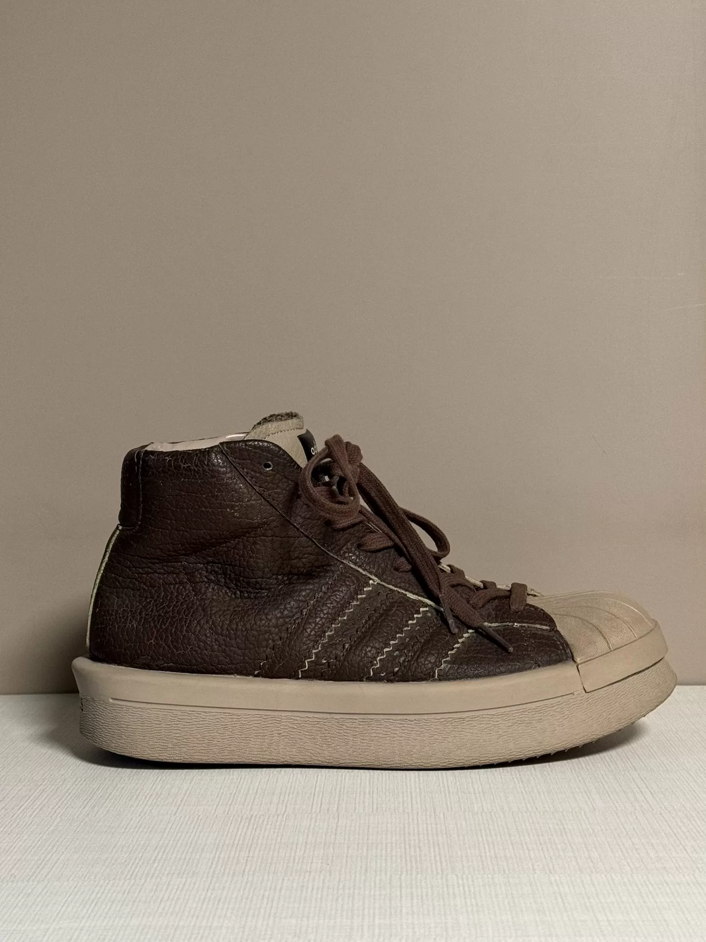 Rick Owens Adidas Shell Toe Platform Shoes — label