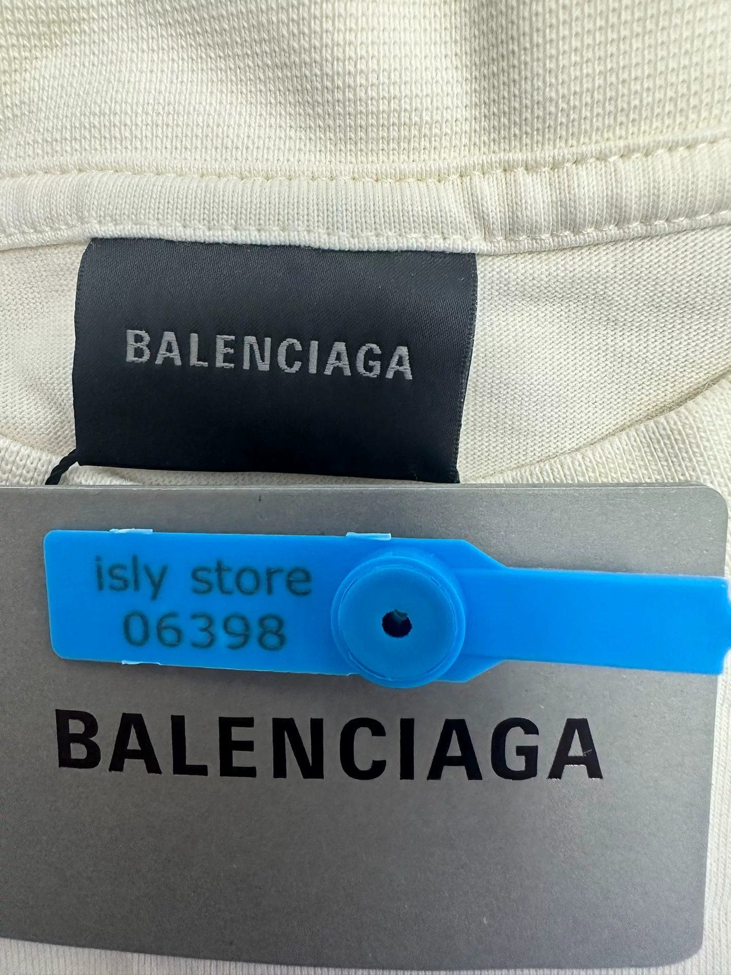 Balenciaga Beige Crew Neck Short-Sleeve T-Shirt — back