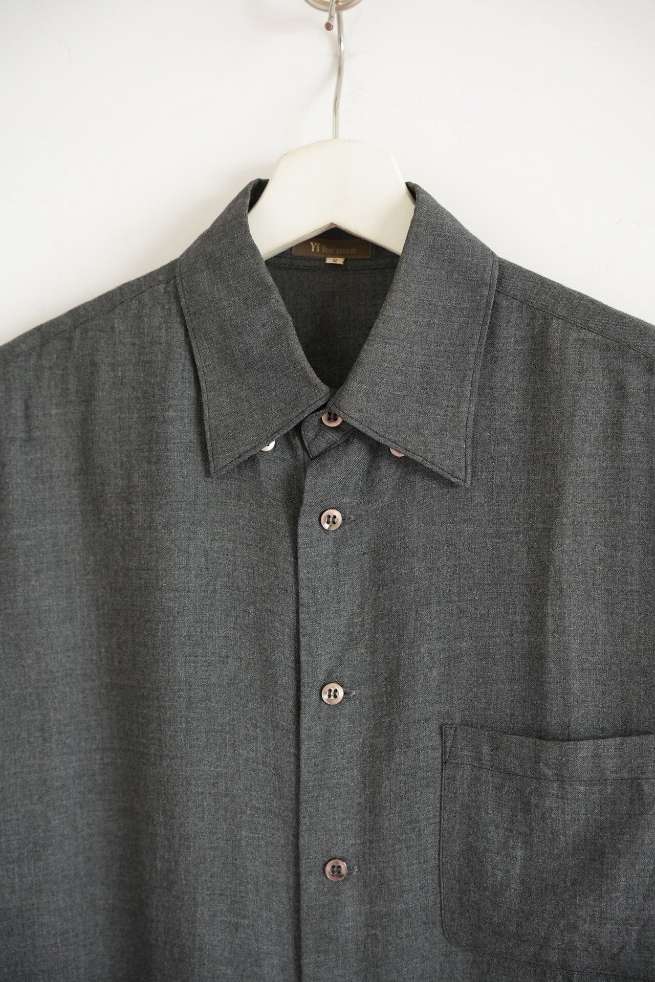 Yohji Yamamoto 00s Rayon Gray Shirt — detail