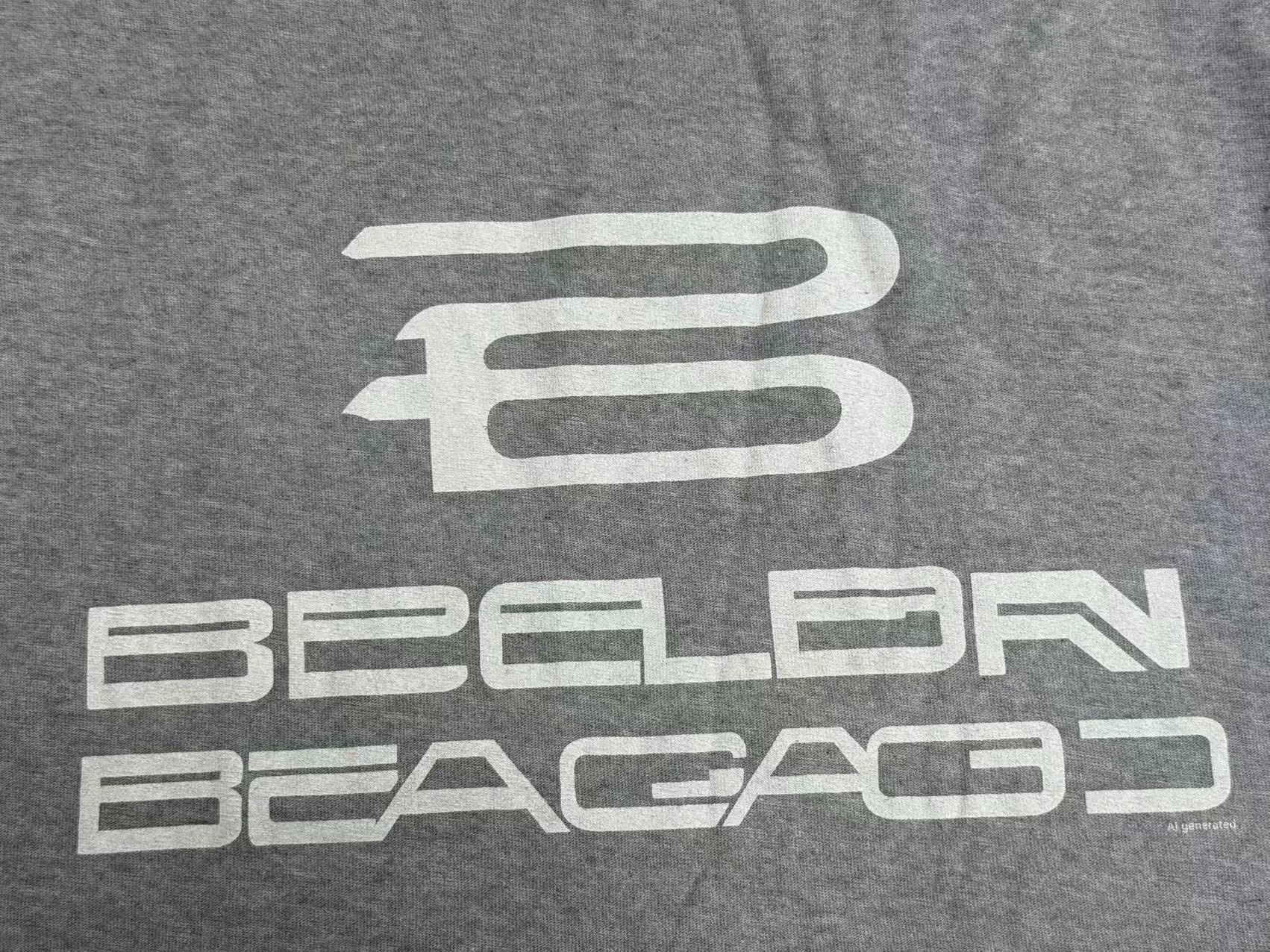 Balenciaga Gray Logo Crew Neck Short-Sleeve Tee — detail