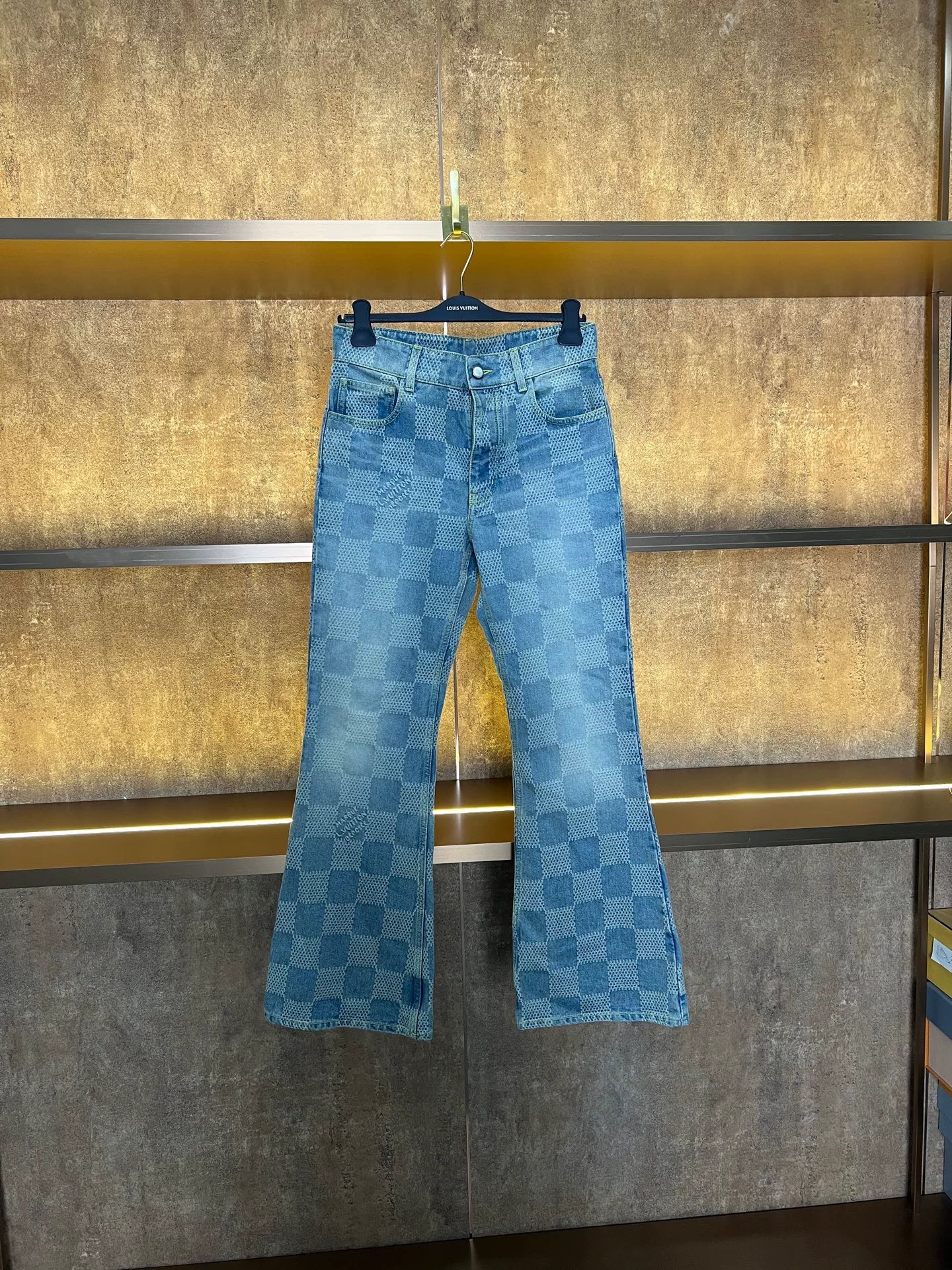 Louis Vuitton Checkerboard Flared Jeans