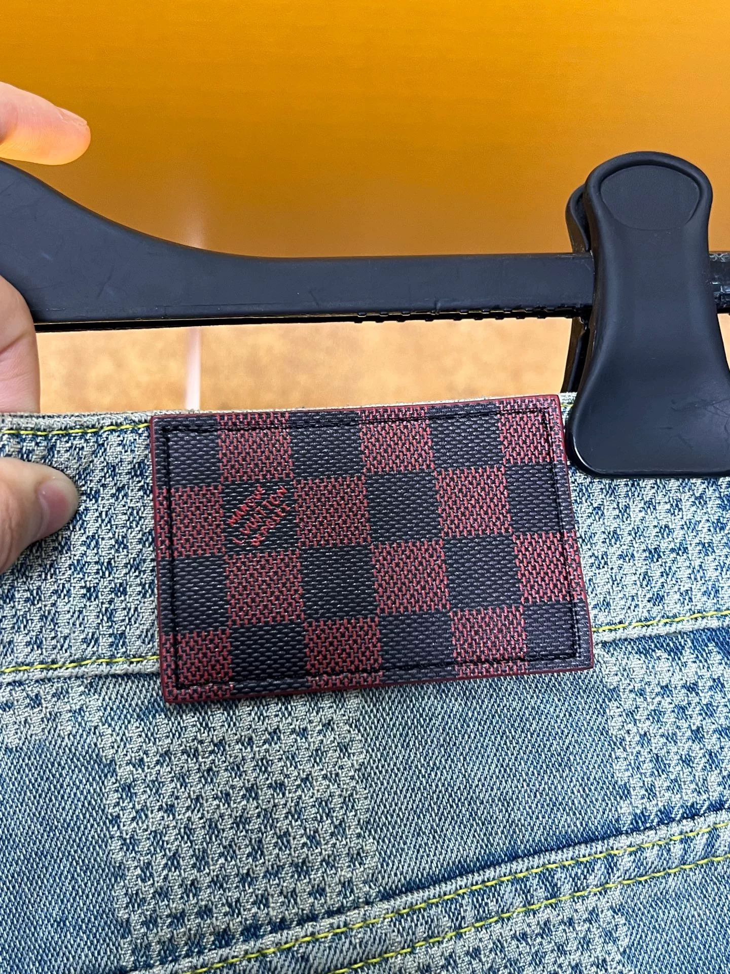 Louis Vuitton Checkerboard Flared Jeans — back