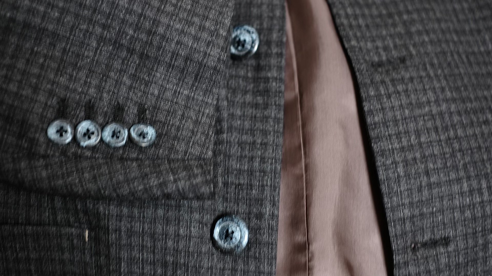 Loro Piana Gray-Black Check Suit Jacket — label
