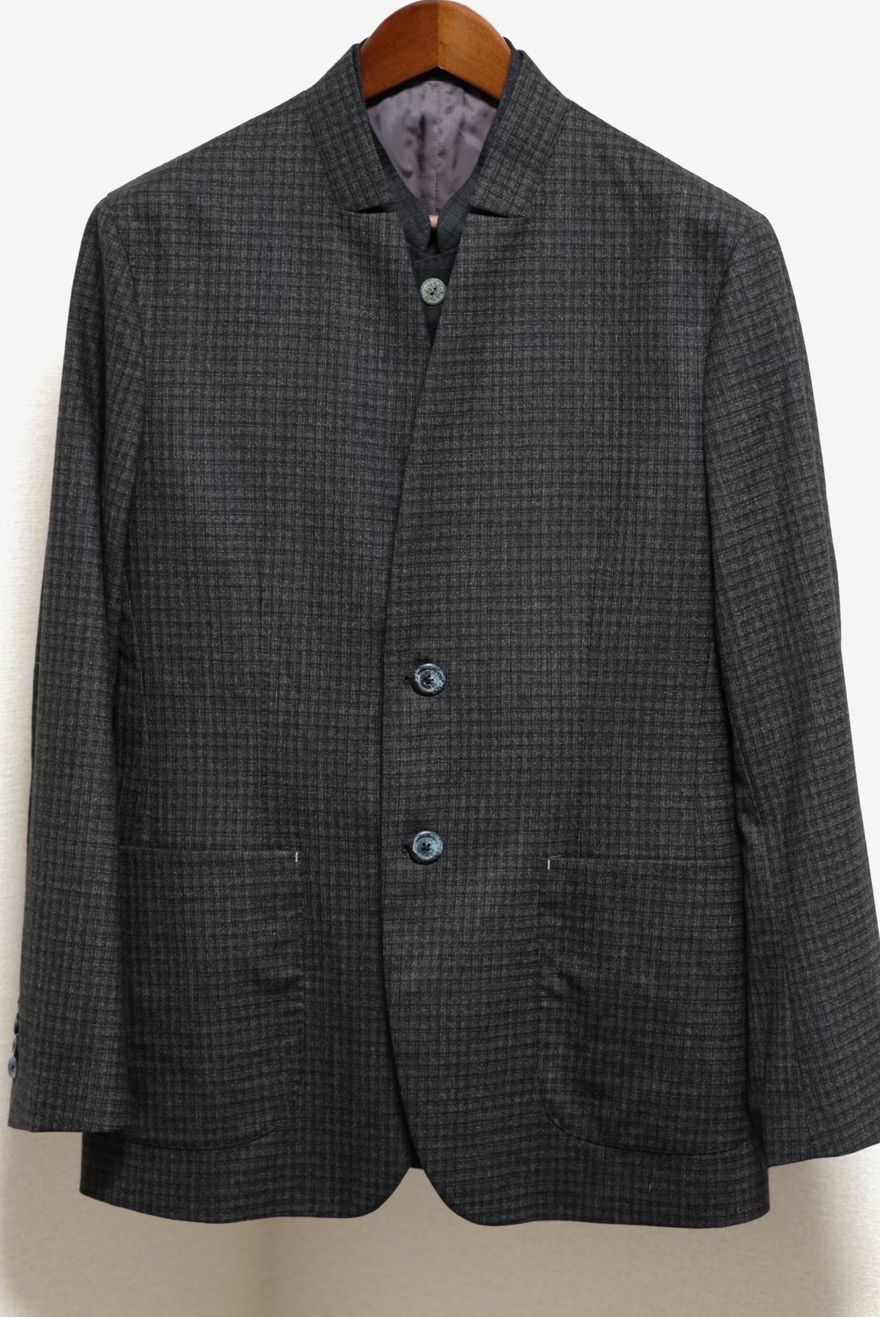 Loro Piana Gray-Black Check Suit Jacket