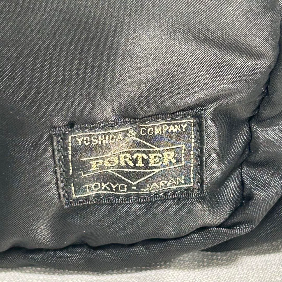 Porter Tanker Black Backpack — label