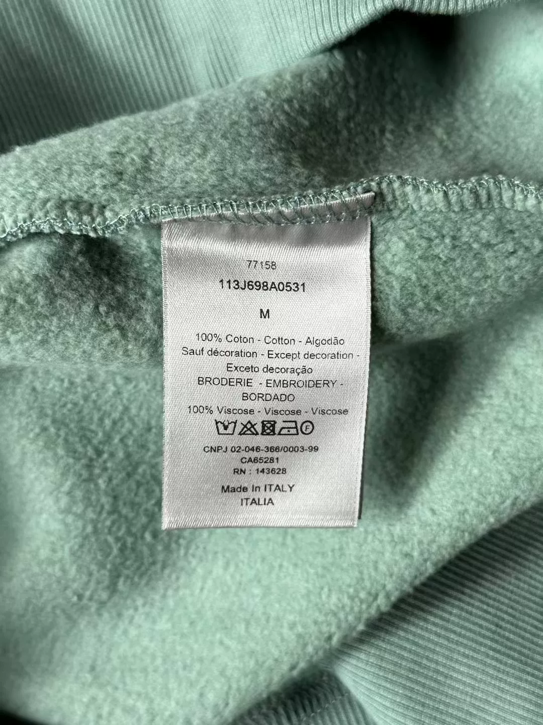 Dior Mint Green CD Embroidered Hoodie — back