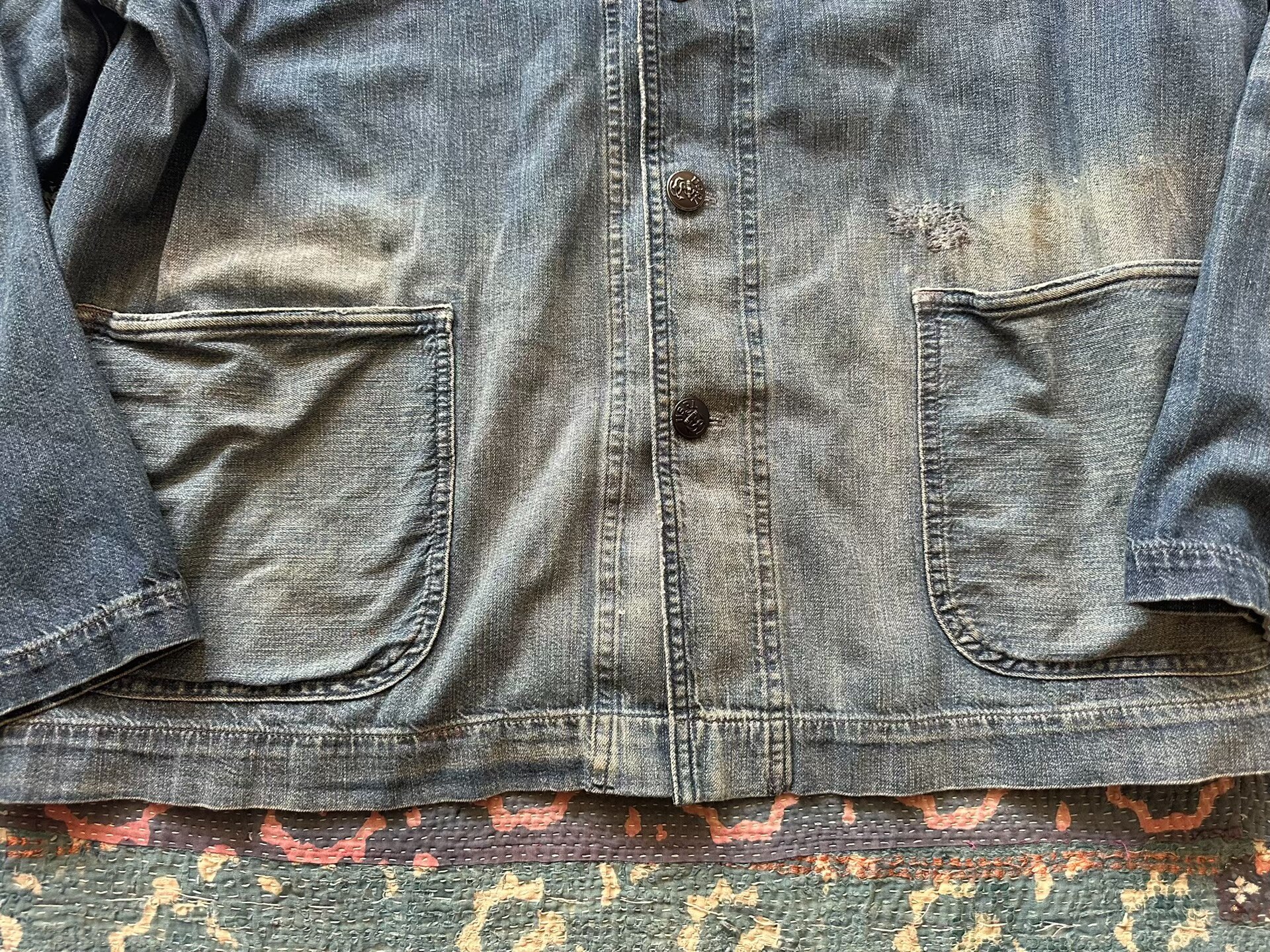 Polo Ralph Lauren RRL Distressed Denim Jacket — detail
