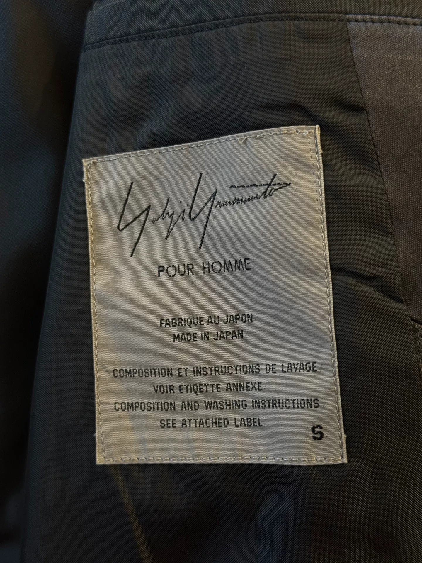 Yohji Yamamoto 99aw Long Gray Coat — detail