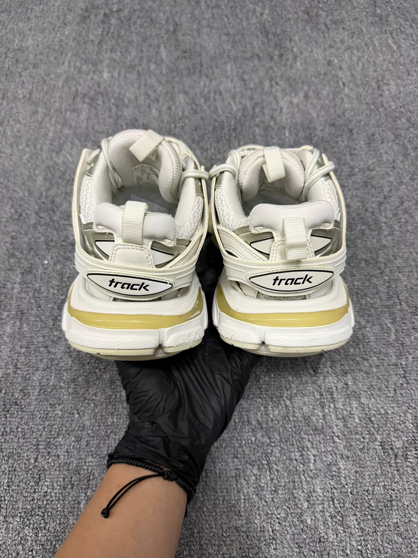 Balenciaga Track White Dad Shoes — label