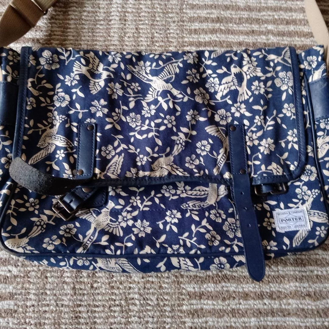 PORTER BEAMSBOY Blue Messenger Bag