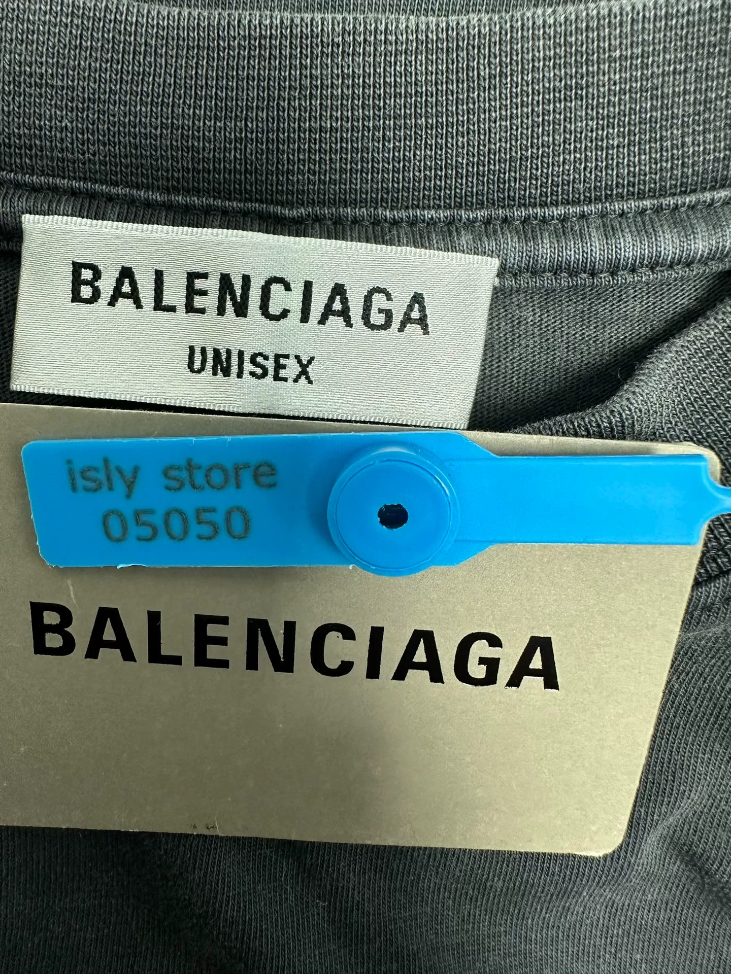 Balenciaga Distressed Print Crew Neck T-shirt — back