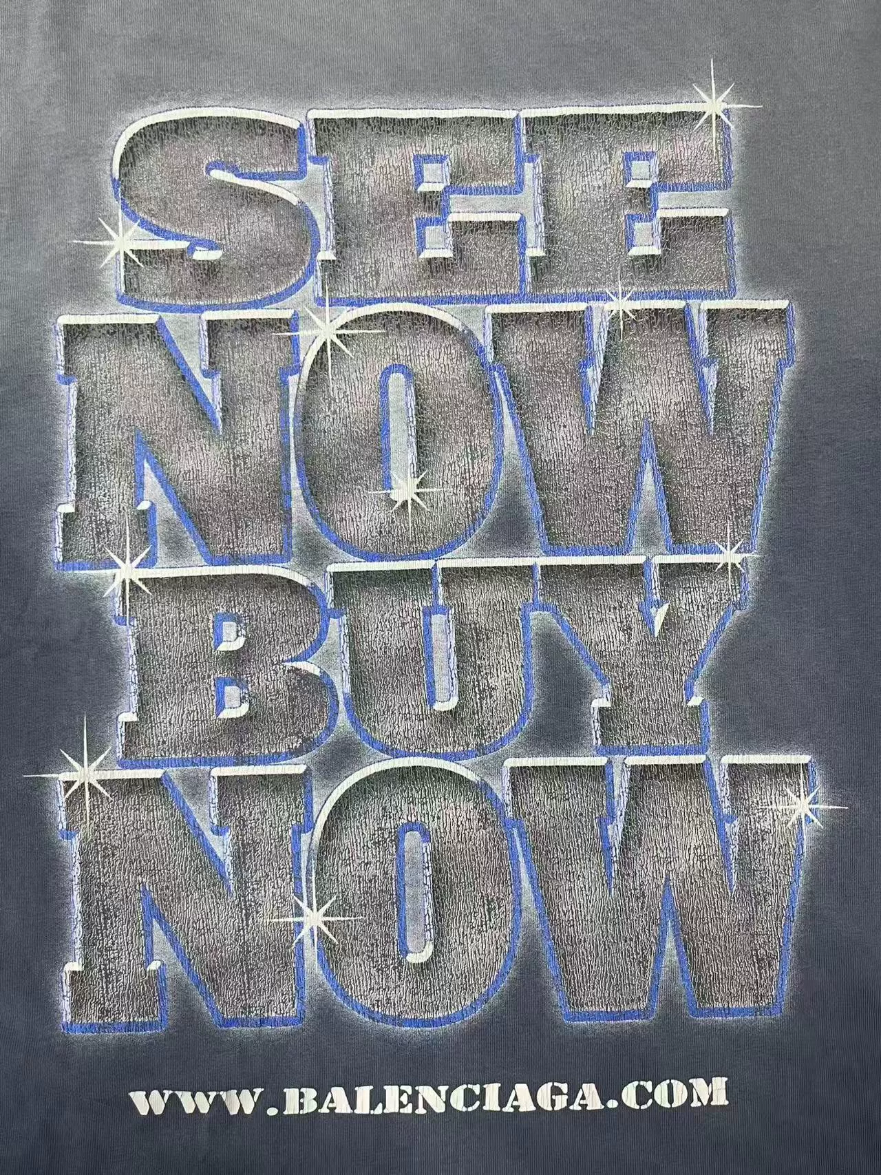 Balenciaga Blue 'SEE NOW BUY NOW' Loose T-shirt — detail