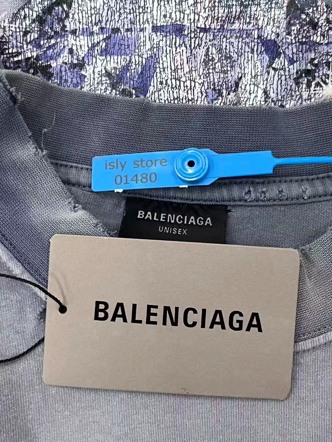 Balenciaga Blue 'SEE NOW BUY NOW' Loose T-shirt — label