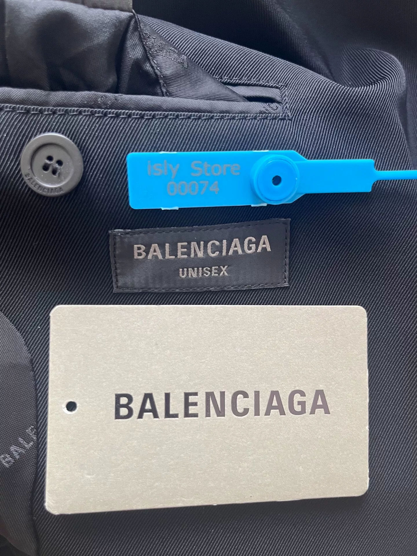 Balenciaga Black Single-Breasted Long-Sleeve Jacket — detail