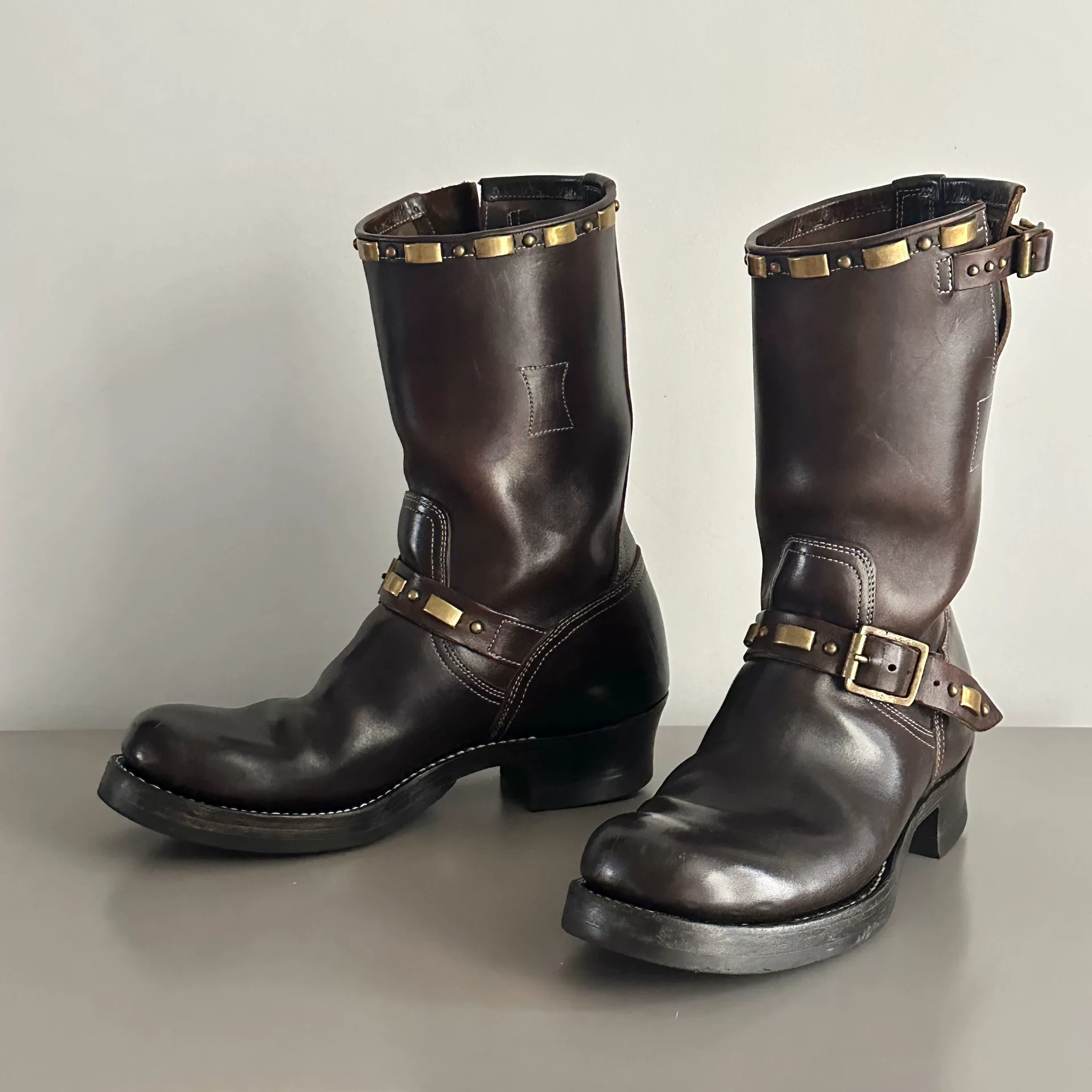 Clinch x BSW Horsehide Engineer Boots — back