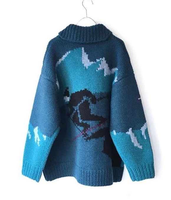Descendant Ski Cowichan Knit Sweater Coat — front