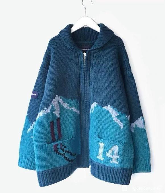 Descendant Ski Cowichan Knit Sweater Coat