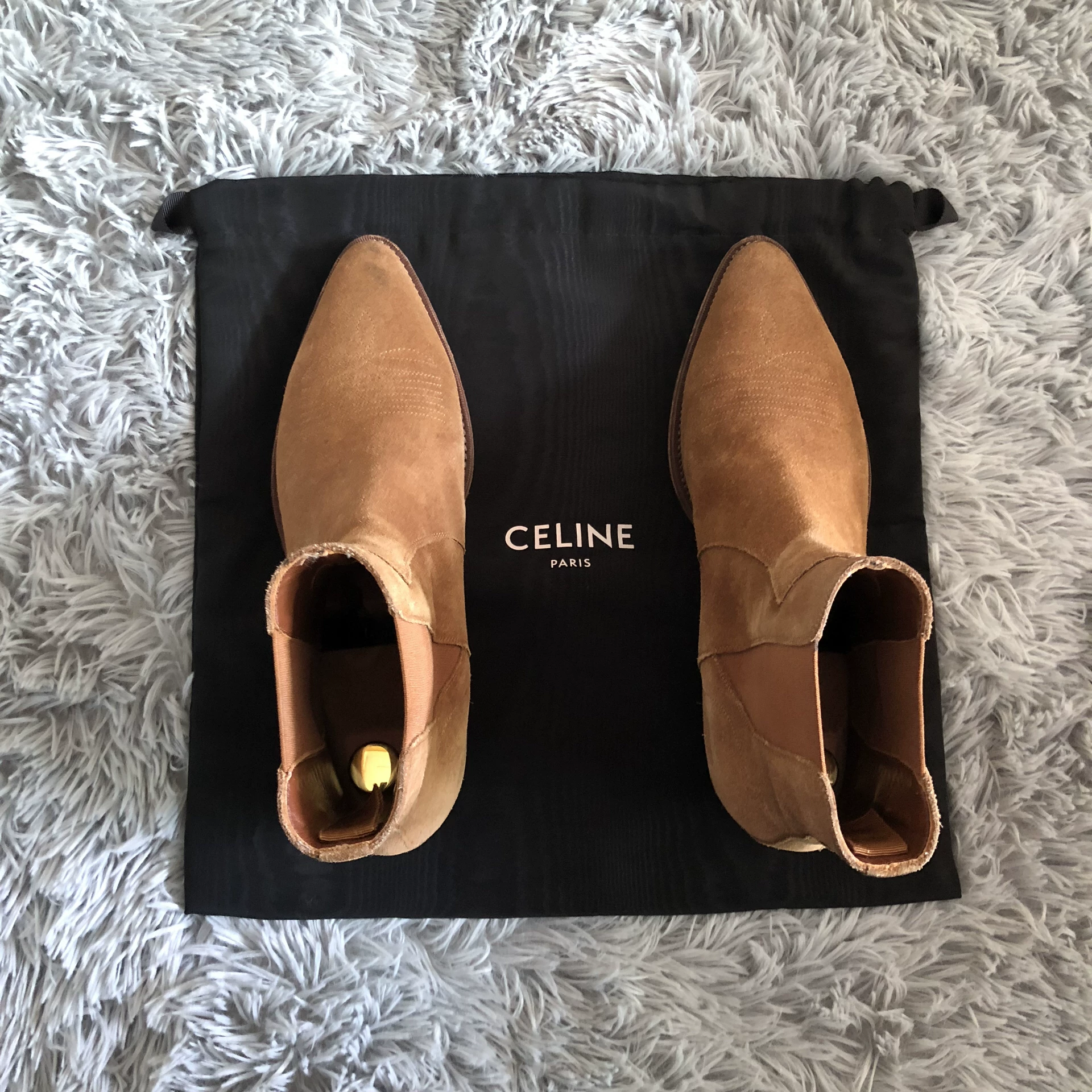 Celine 19FW Camargue Western Suede Chelsea Boots — front