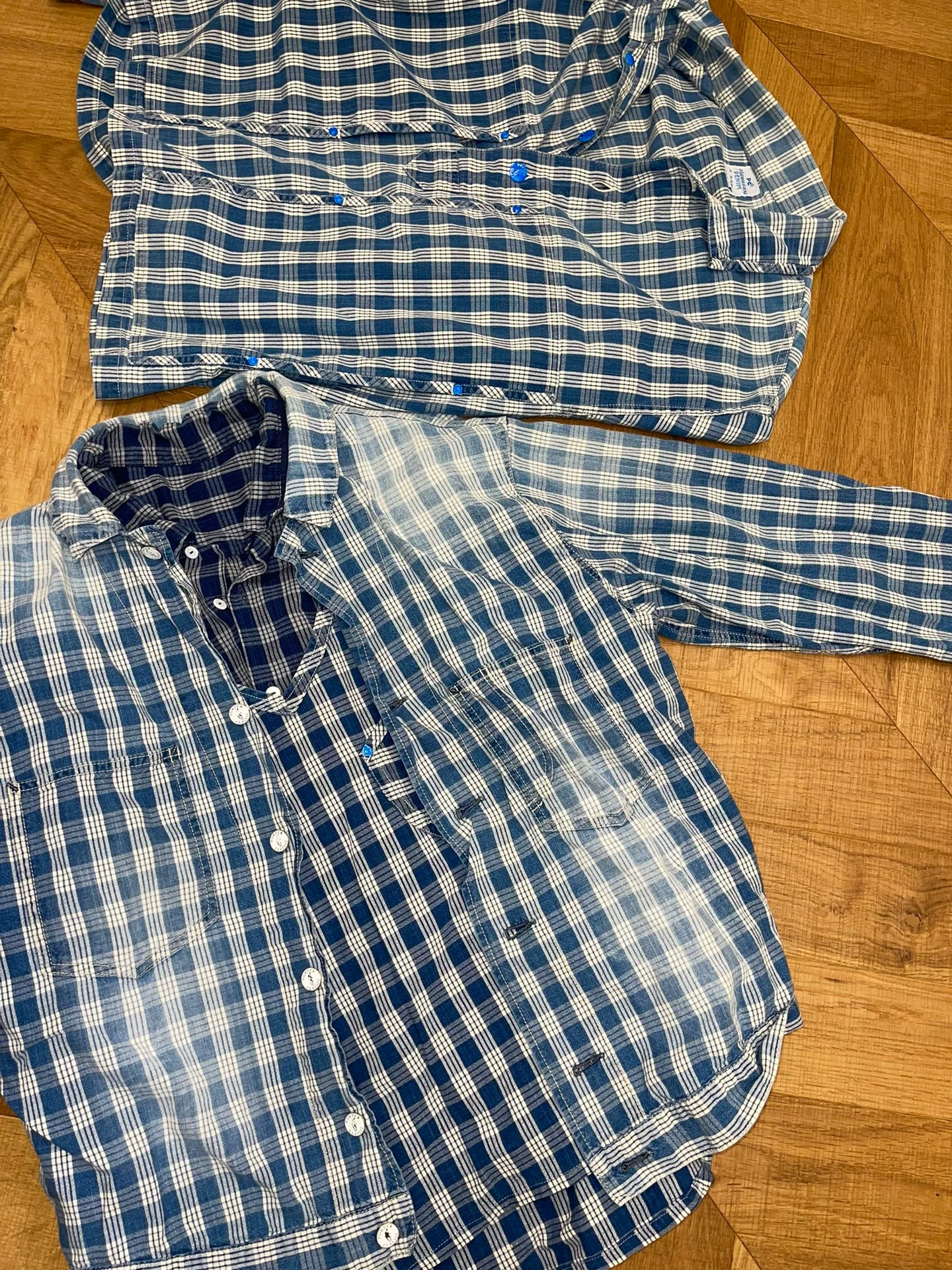 Porter Classic Indigo Plaid Work Jacket — back