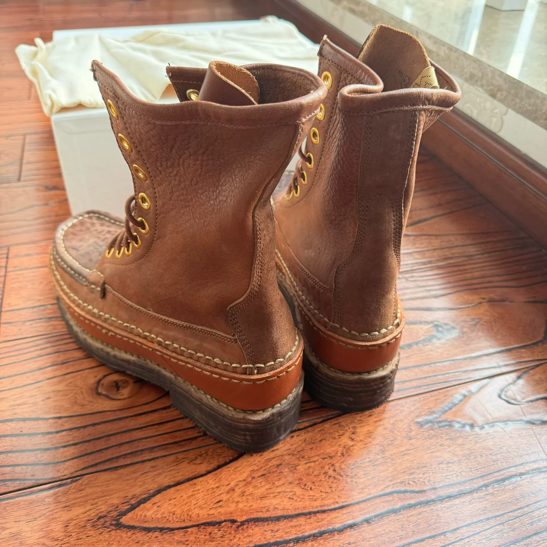 Visvim Grizzly Camper Hi-Folk Boots — label