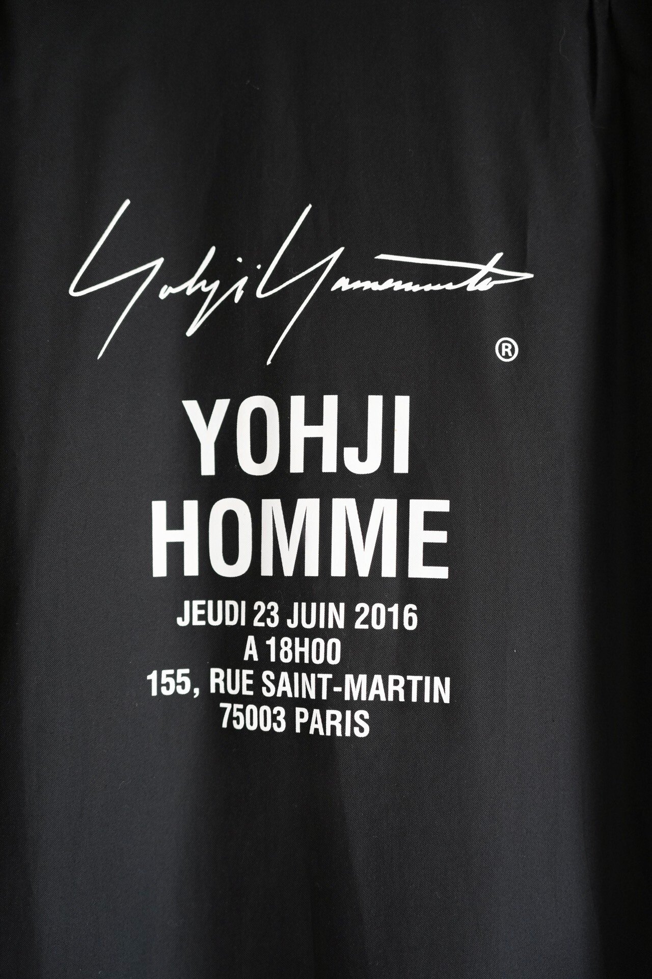 Yohji Yamamoto 2017SS Signature Print Shirt — detail