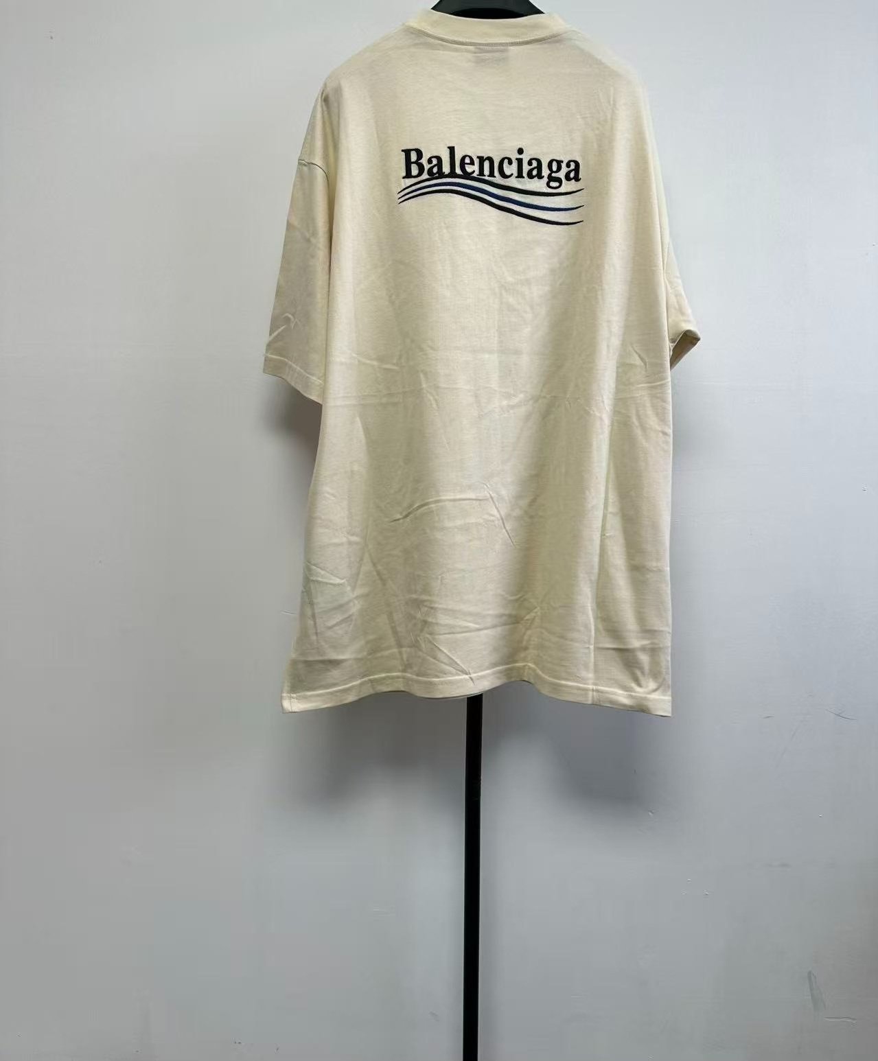 Balenciaga Round Neck Logo Short-Sleeve Tee — front