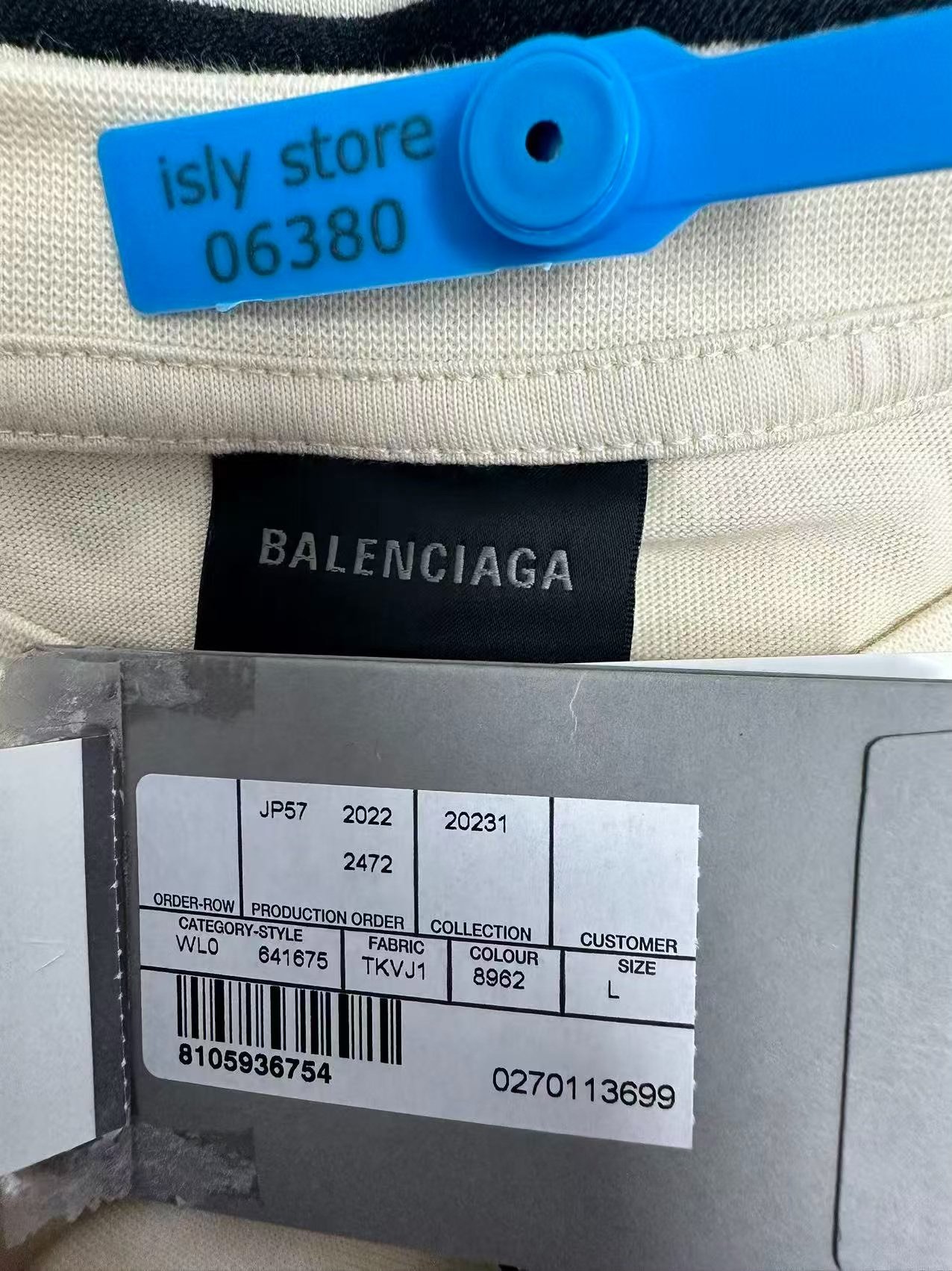 Balenciaga Round Neck Logo Short-Sleeve Tee — back