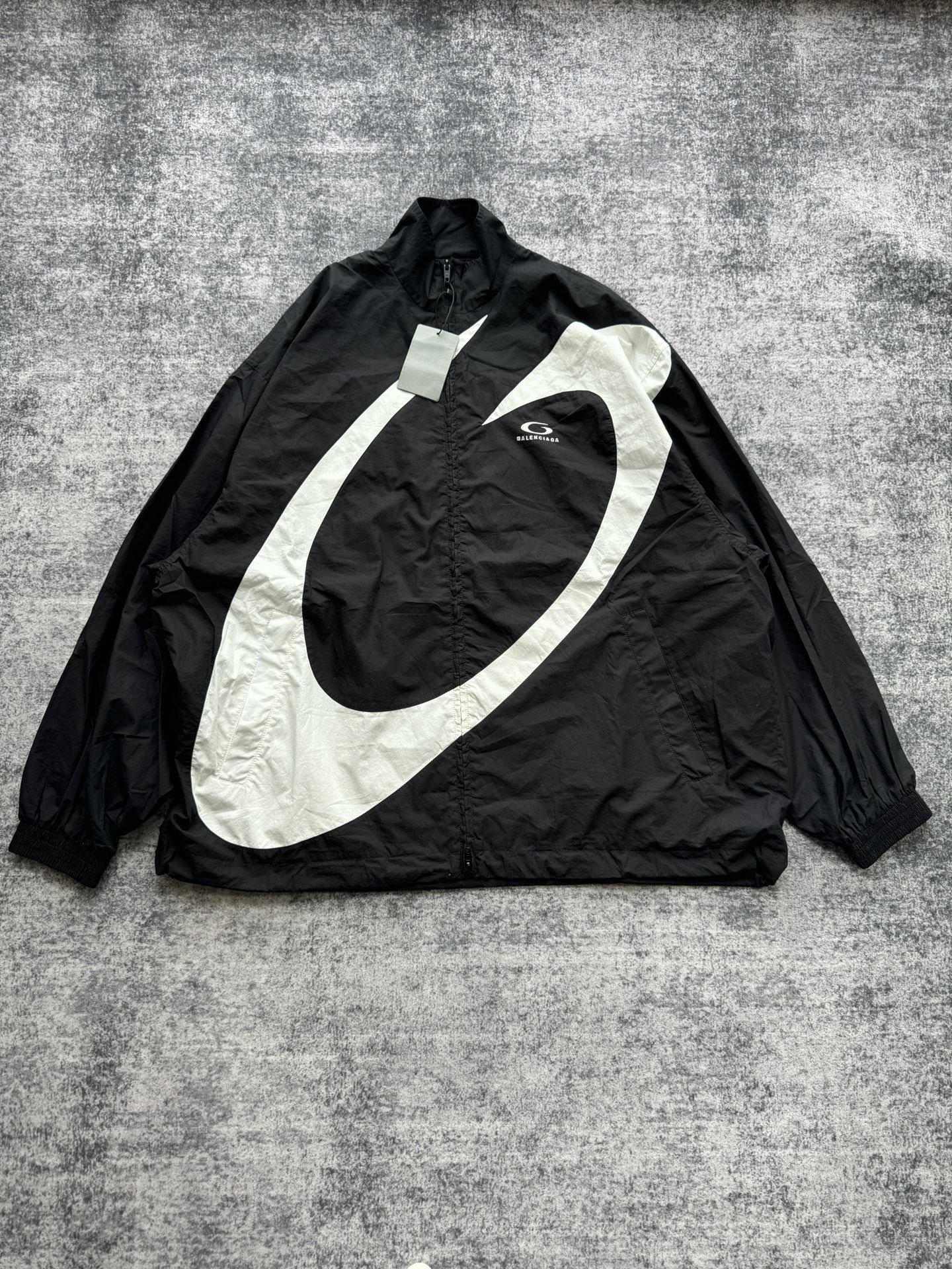 Balenciaga Large Circle Embroidered Logo Sport Jacket