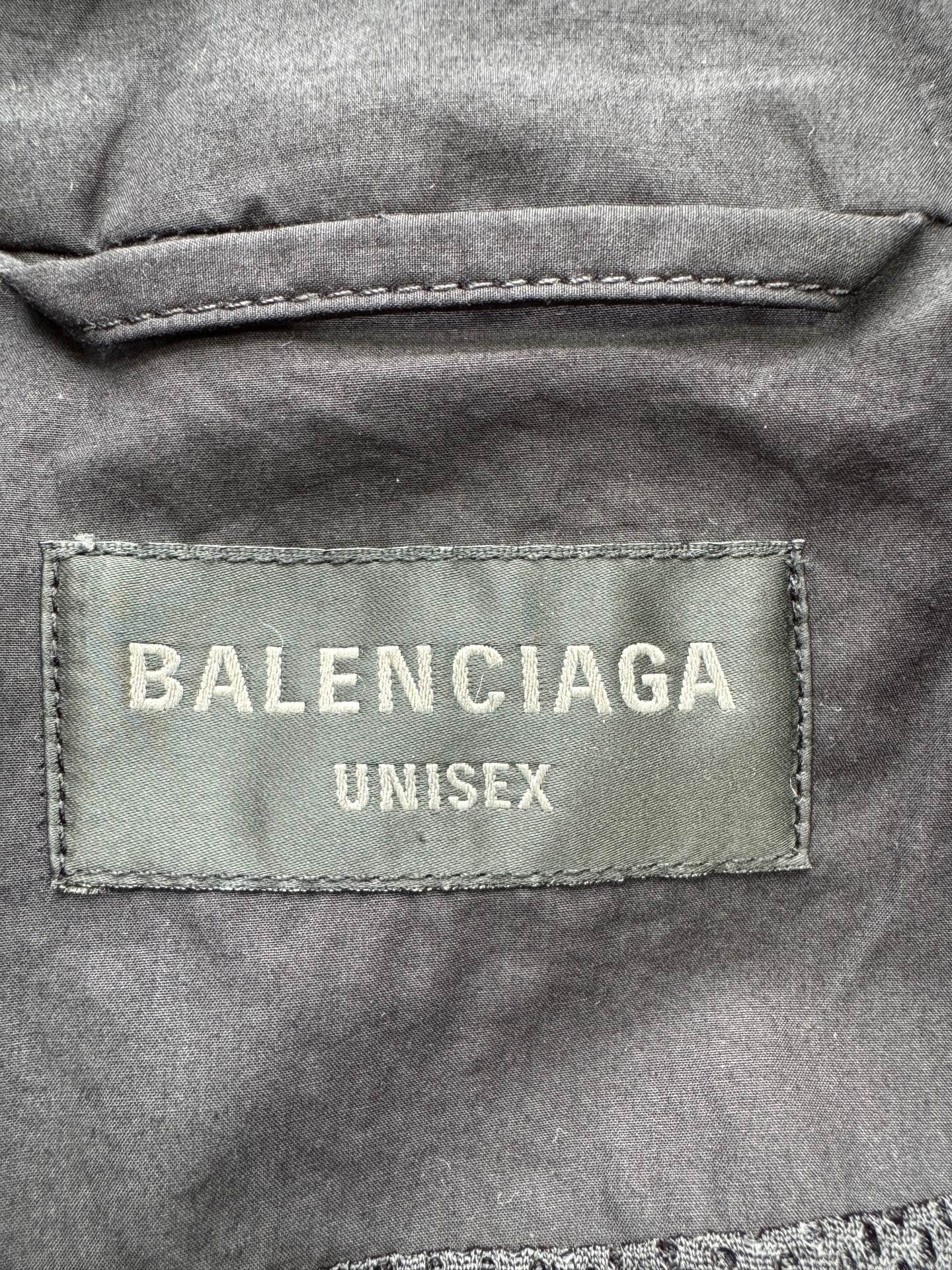Balenciaga Large Circle Embroidered Logo Sport Jacket — label