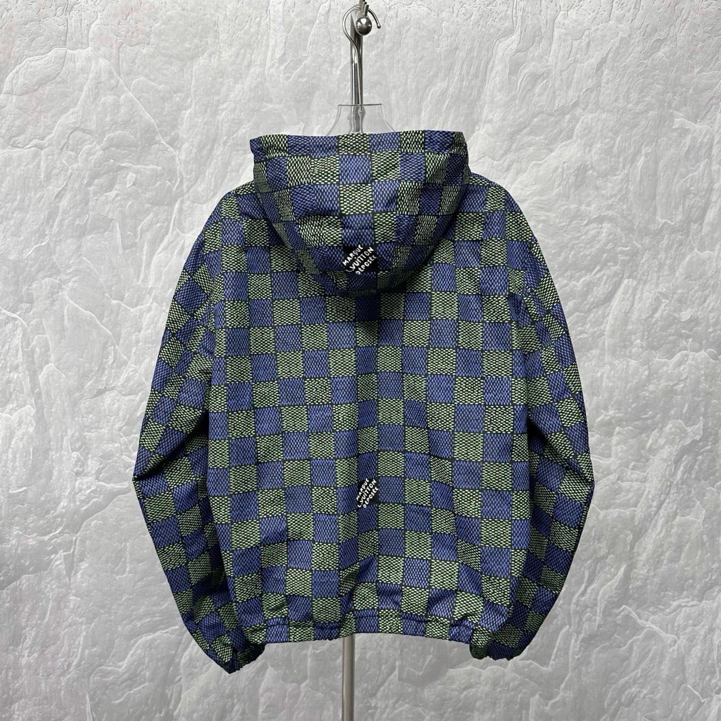 Louis Vuitton SS25 Damier Reversible Hooded Jacket — back