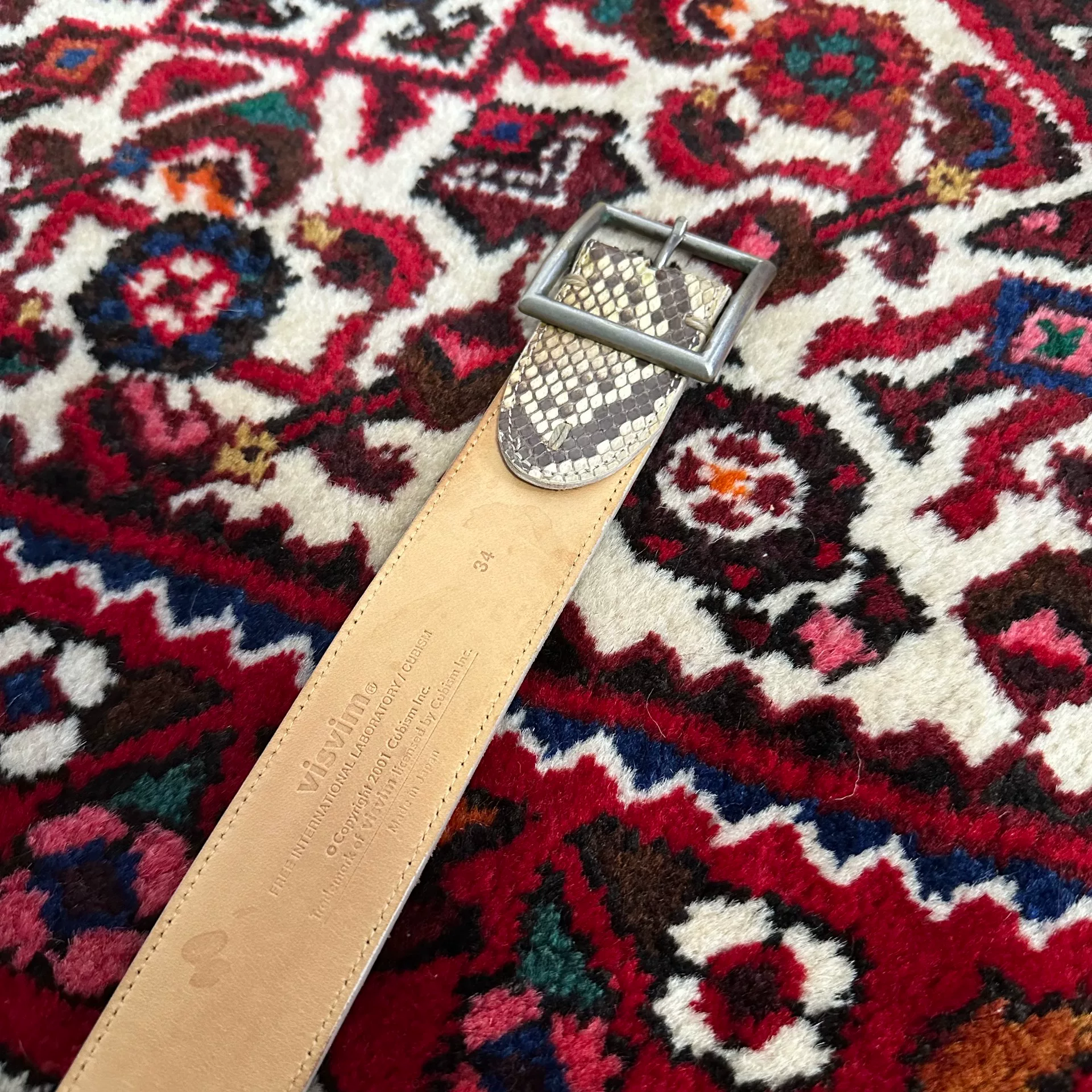 visvim 20ss Python Belt 40mm — back