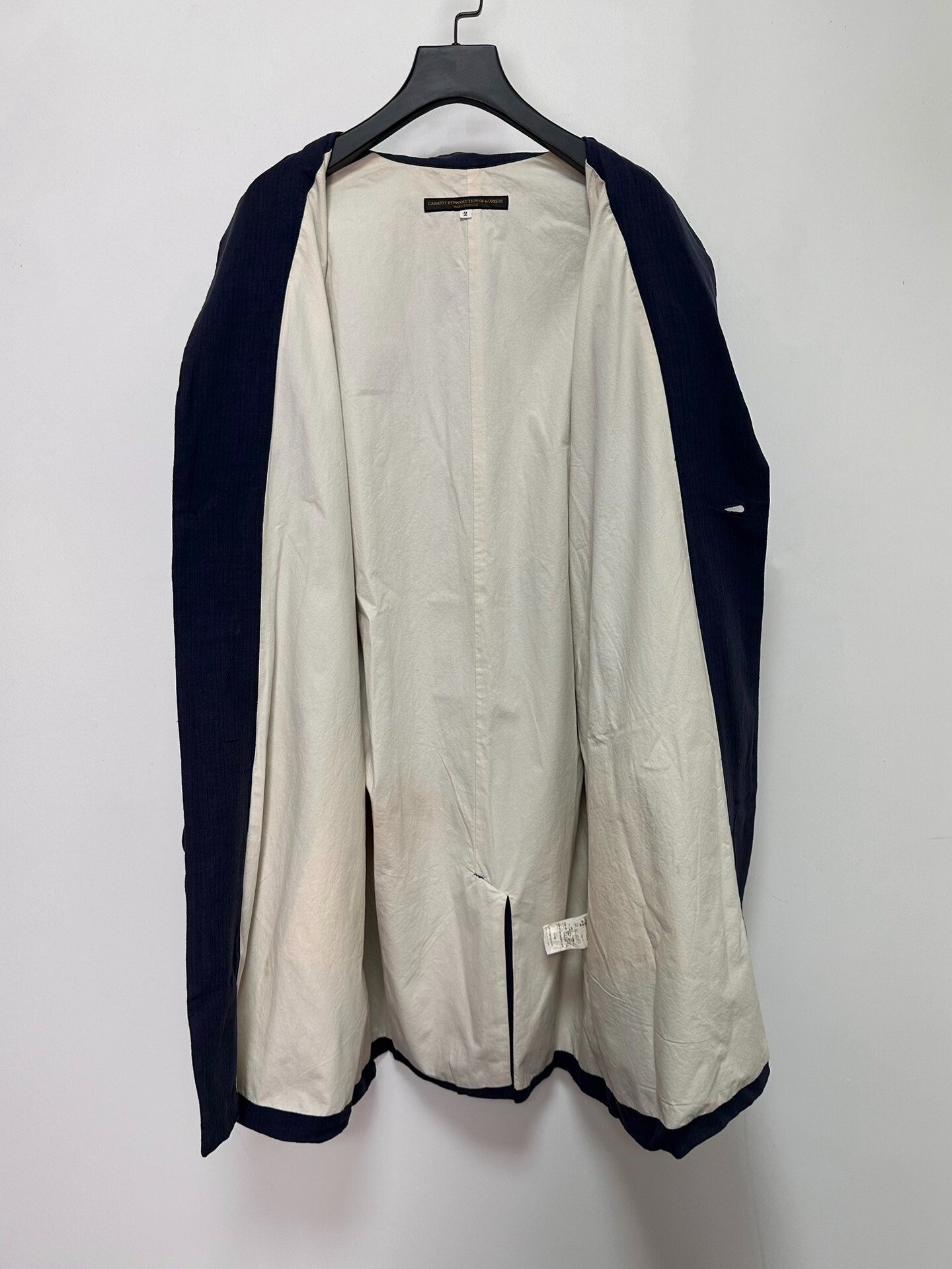 Workers' Reproduction Linen Long Coat — detail