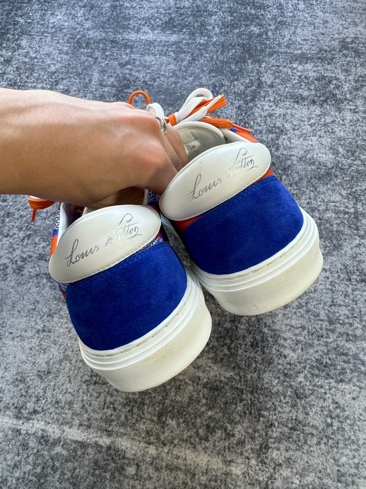 Louis Vuitton Limited Ollie Blue Orange Sneakers — label