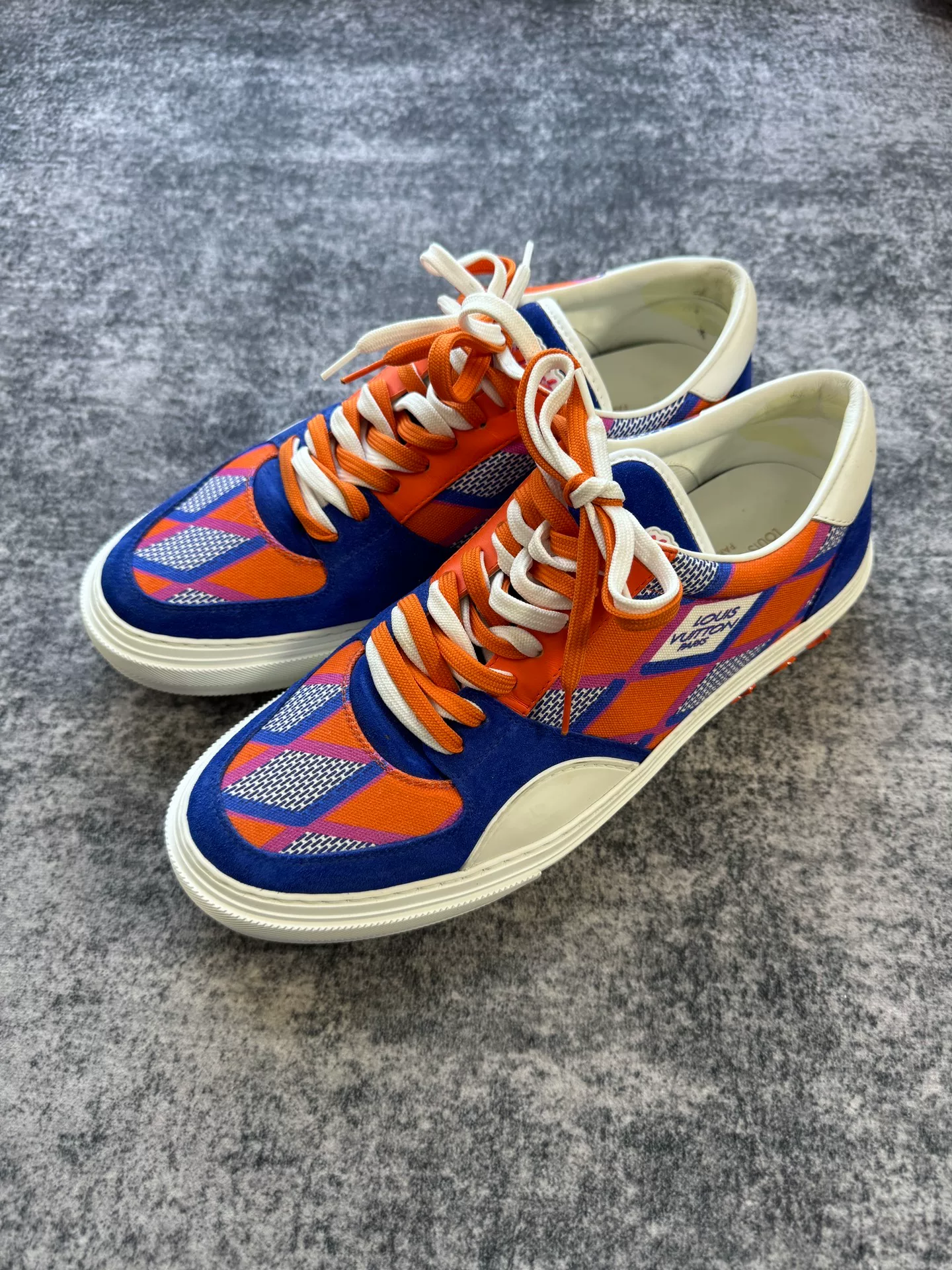 Louis Vuitton Limited Ollie Blue Orange Sneakers — front
