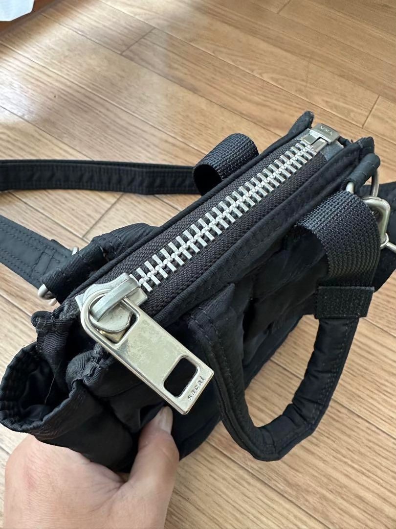 Porter Sacai Black Crossbody Bag — label