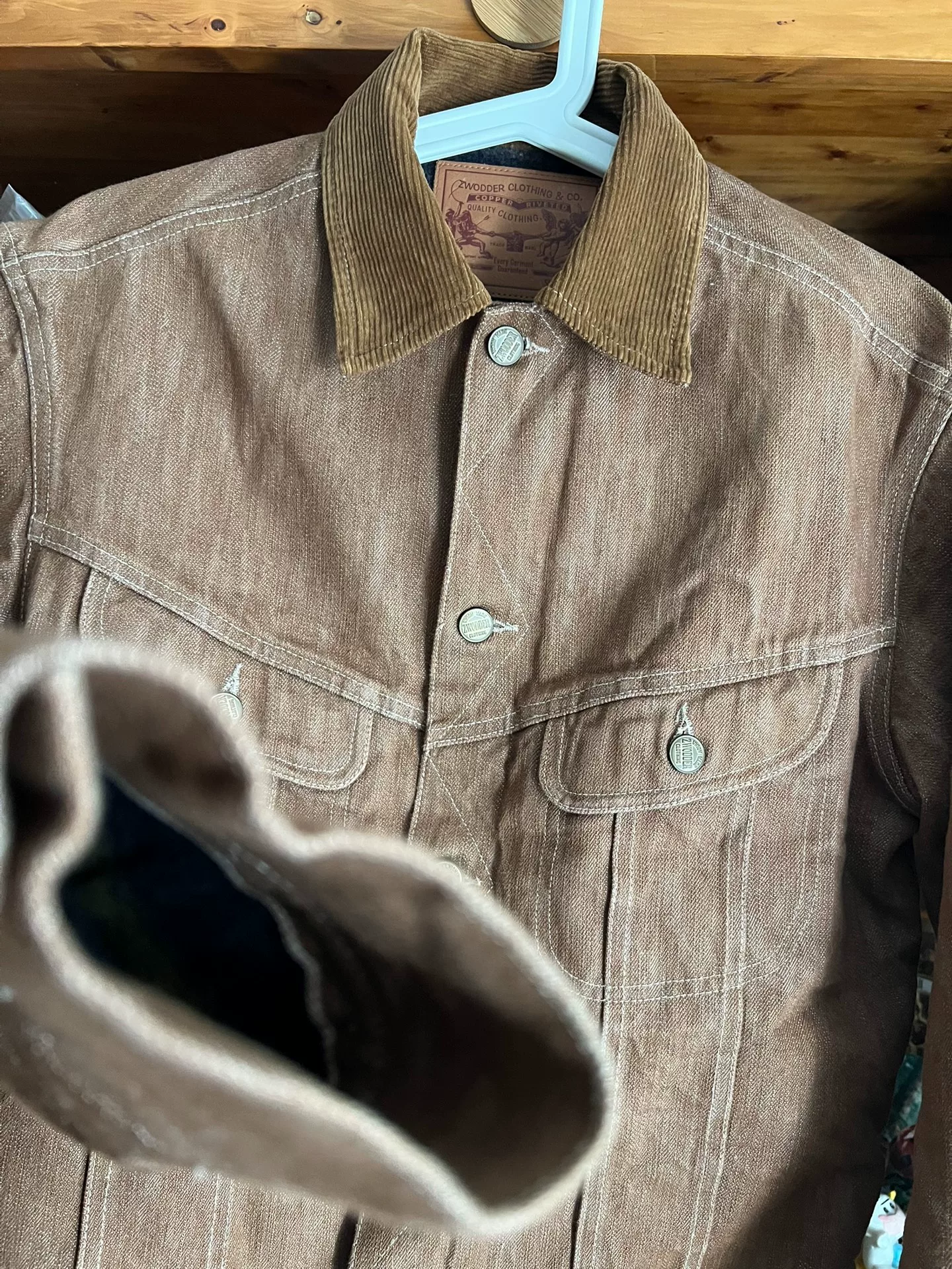 Storm Rider Raw Denim Wool Jacket — back