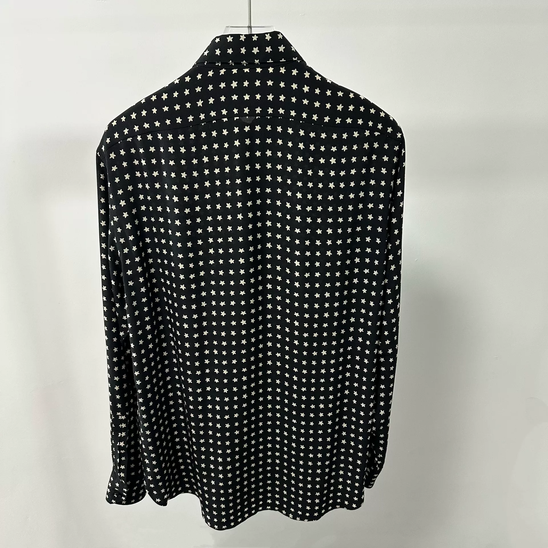 Saint Laurent Black Star Silk Shirt — front